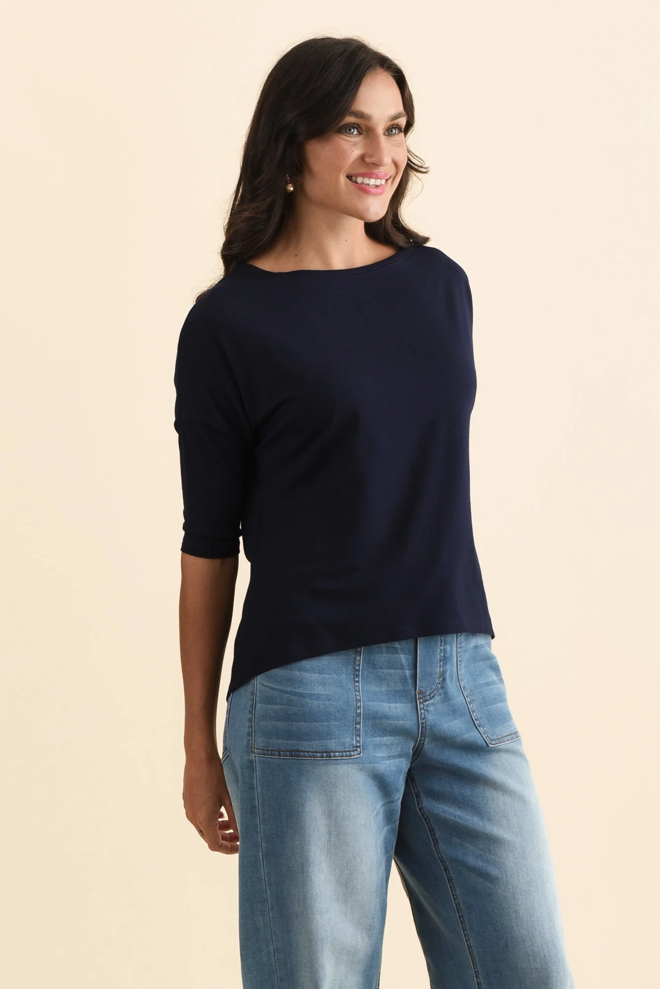 Camila Navy Bamboo Top - Image 4