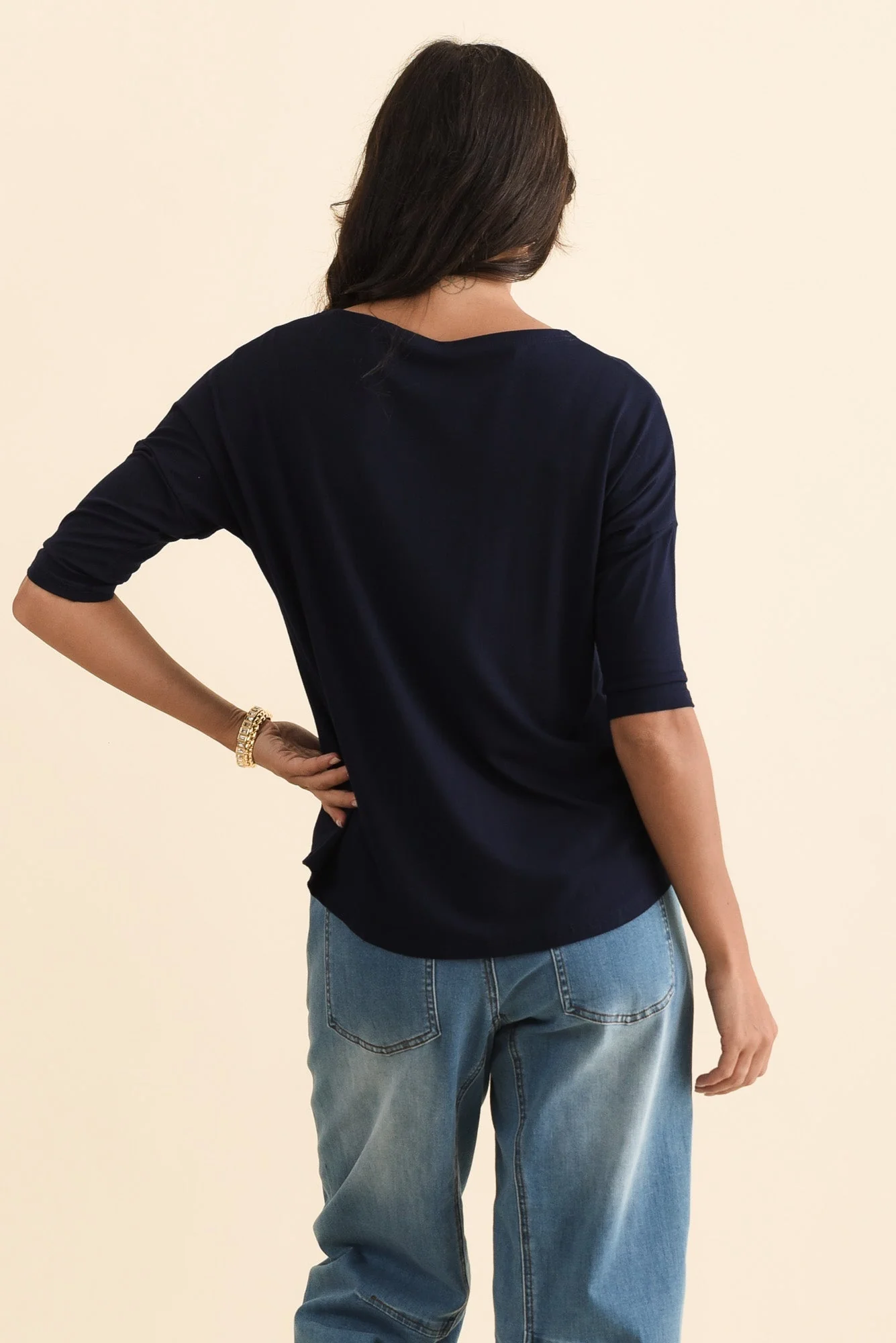 Camila Navy Bamboo Top - Image 5