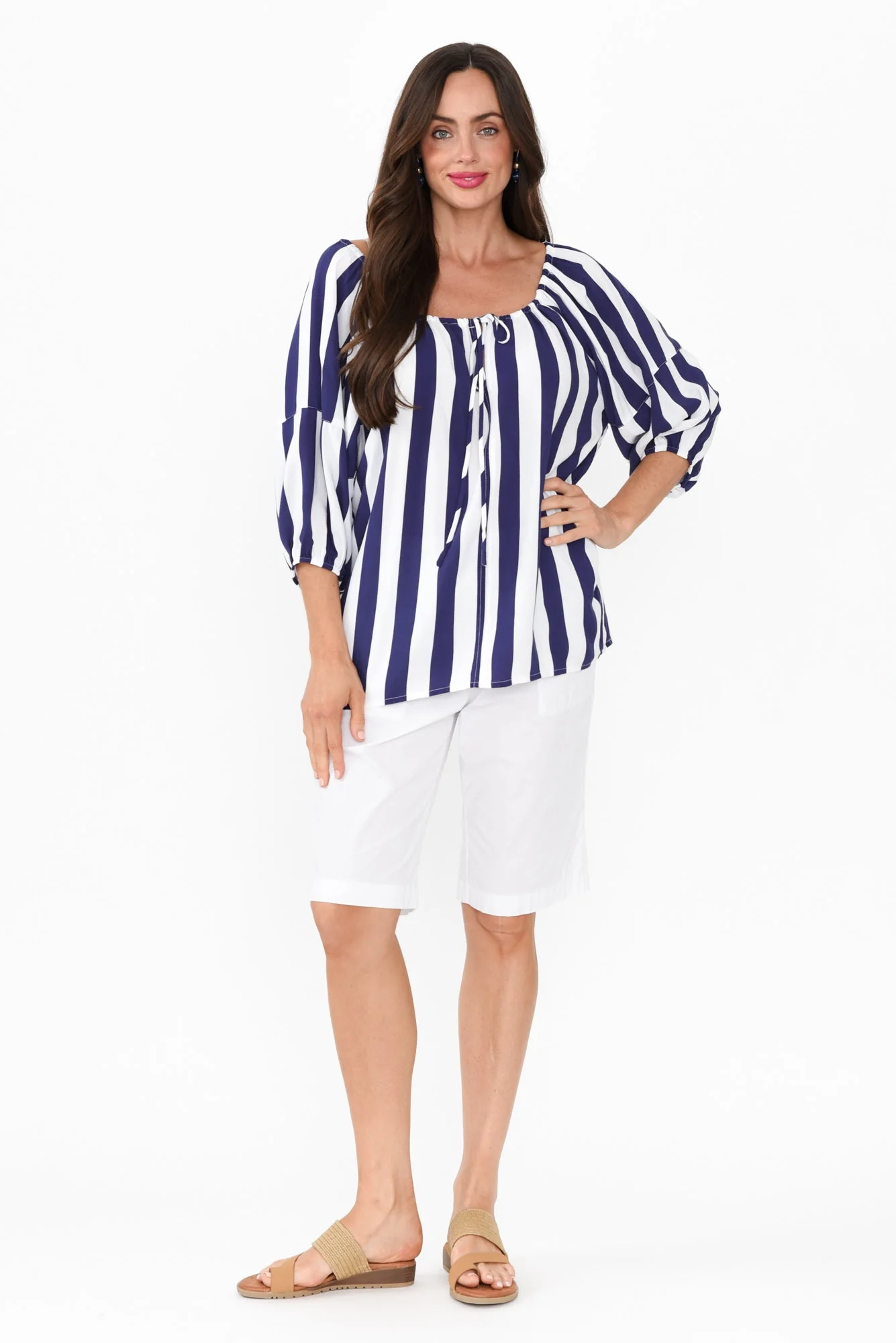 Camilla Blue Stripe Top - Image 6
