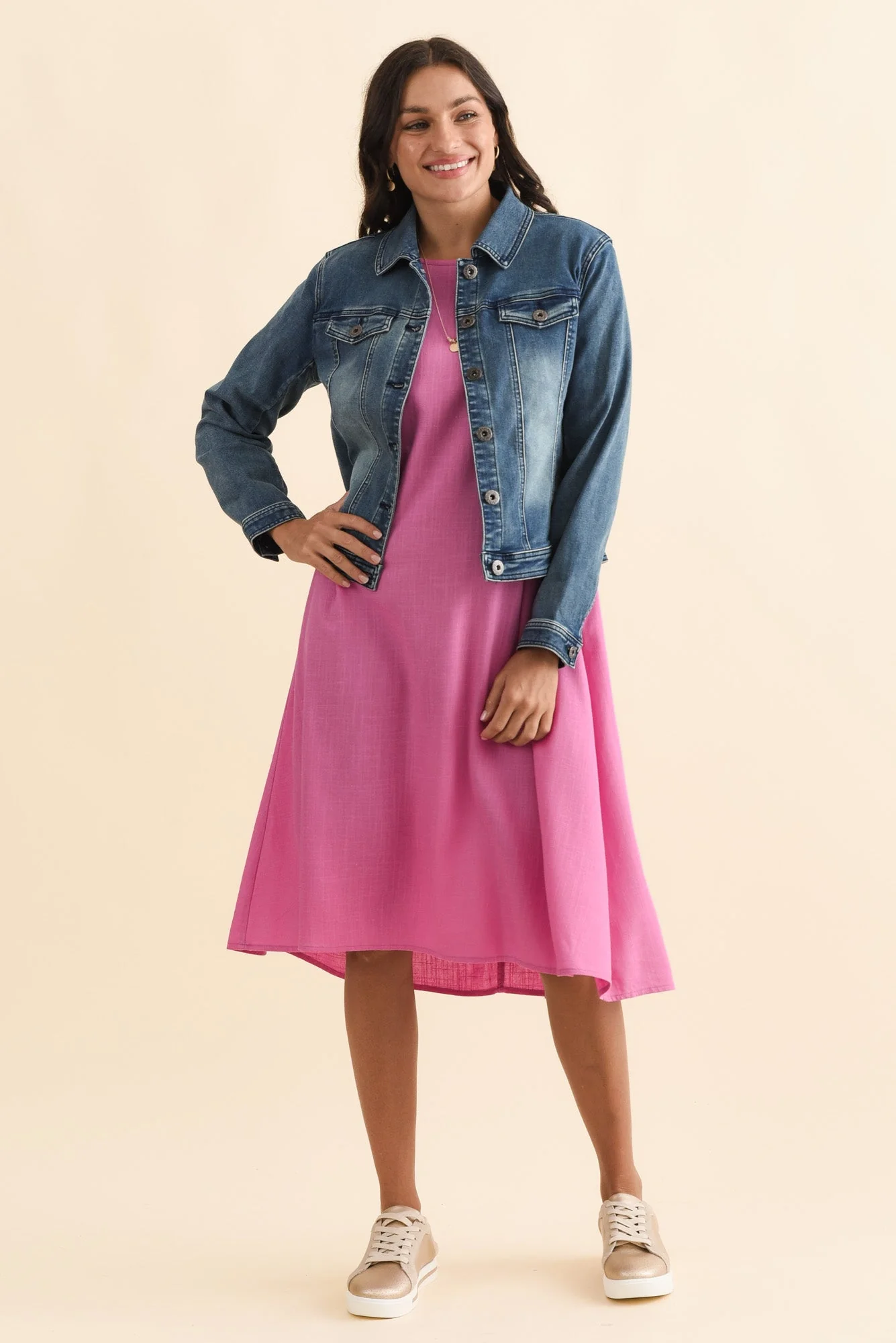 Camille Dark Denim Jacket - Image 3