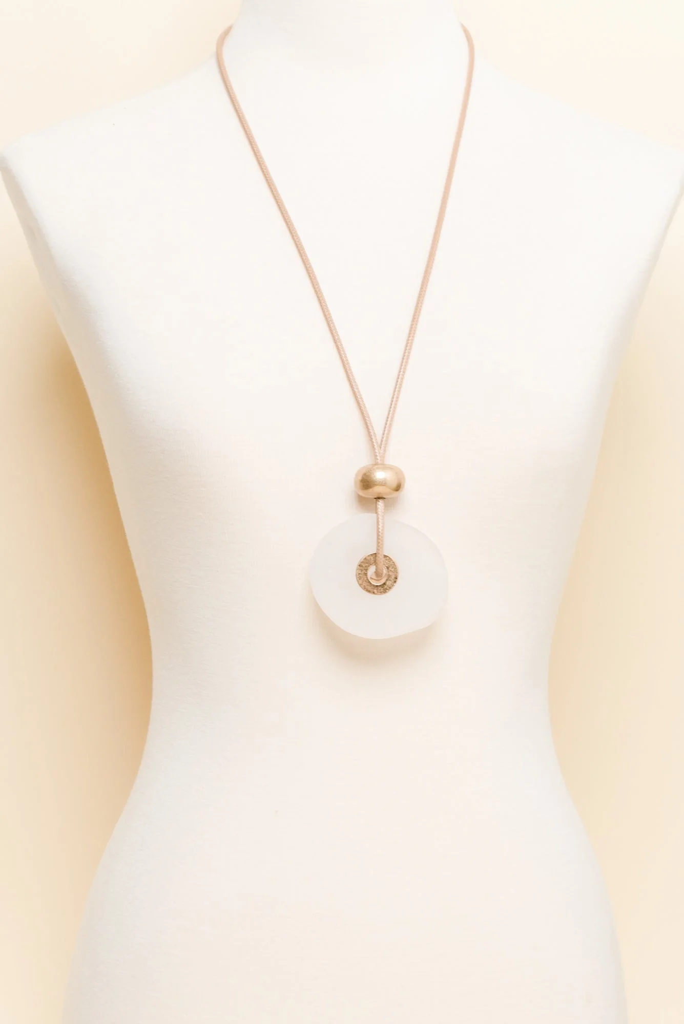Camille White Stone Pendant Necklace - Image 2