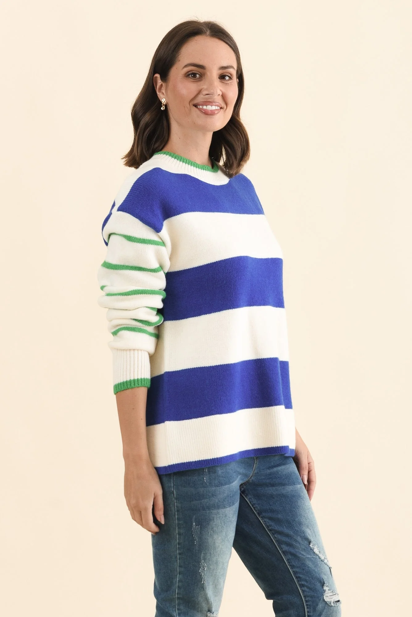 Camryn Blue Stripe Knit Jumper - Image 3