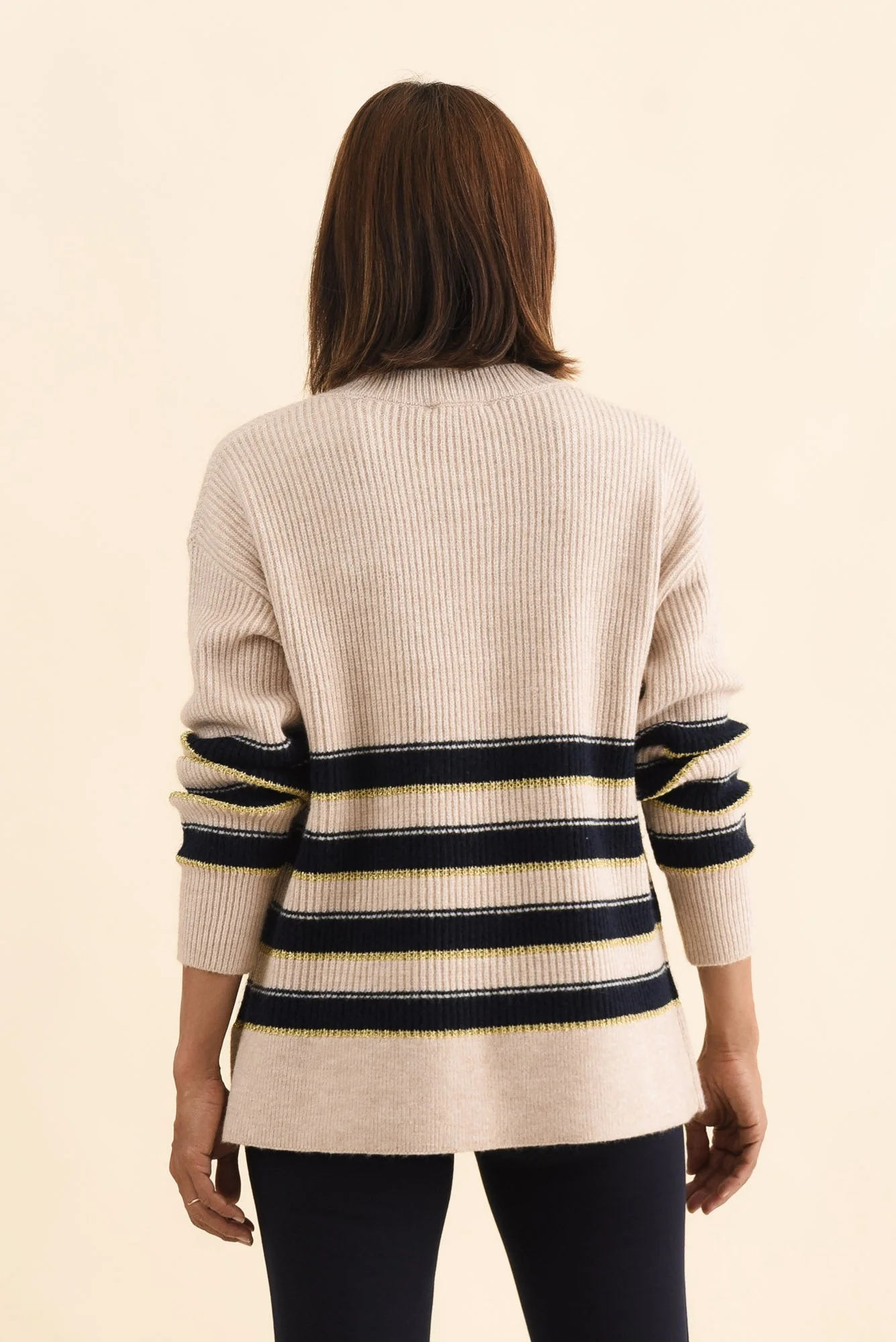 Camryn Cream Stripe Knit Jumper - Image 4
