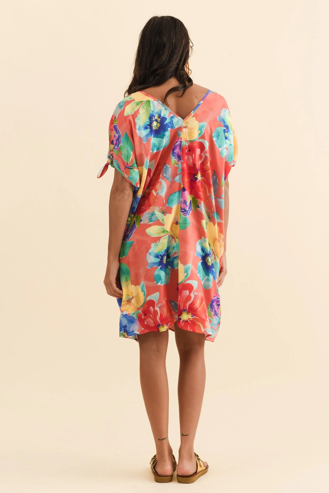 Candice Coral Bloom Cold Shoulder Kaftan - Image 4
