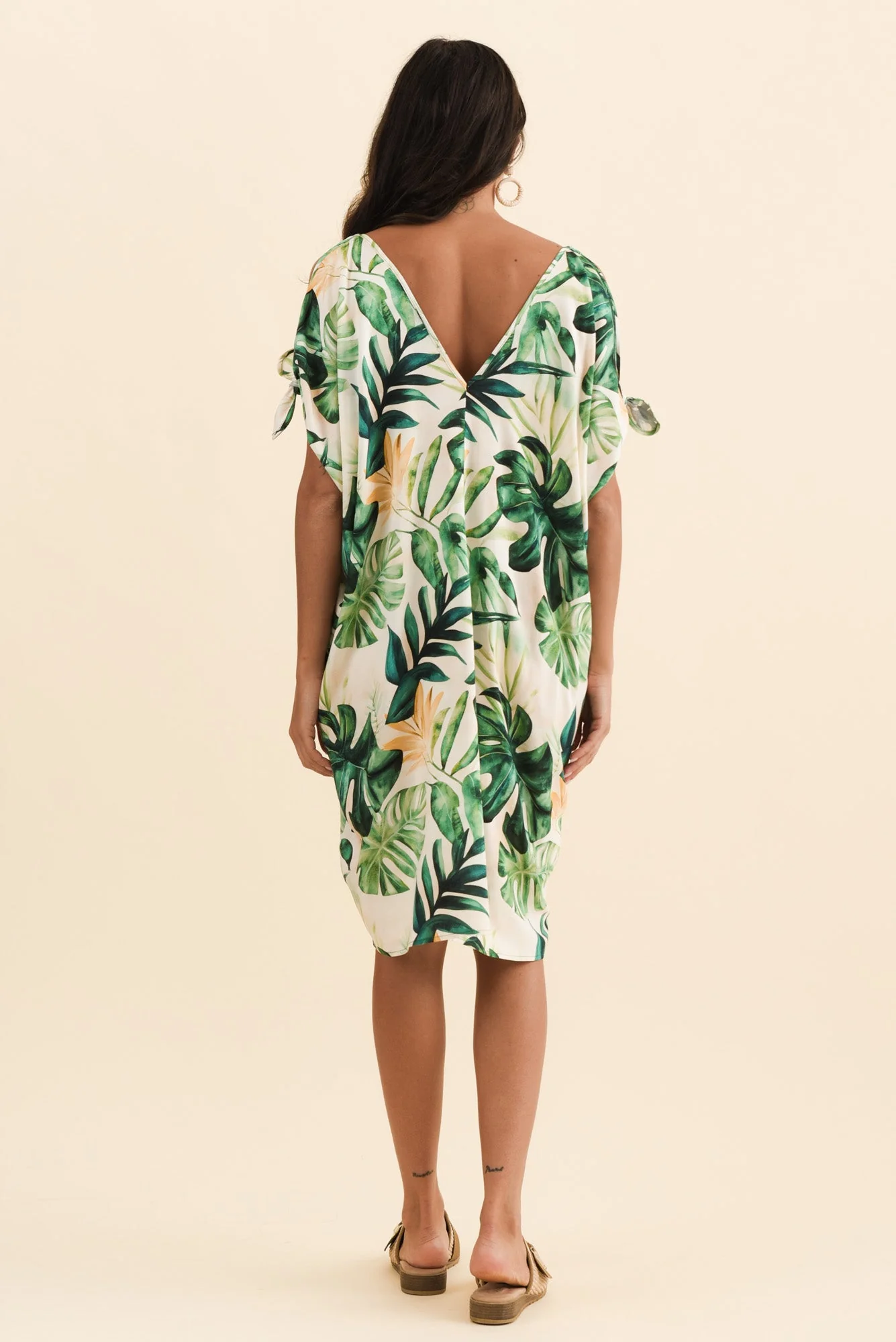 Candice Green Leaf Cold Shoulder Kaftan - Image 4