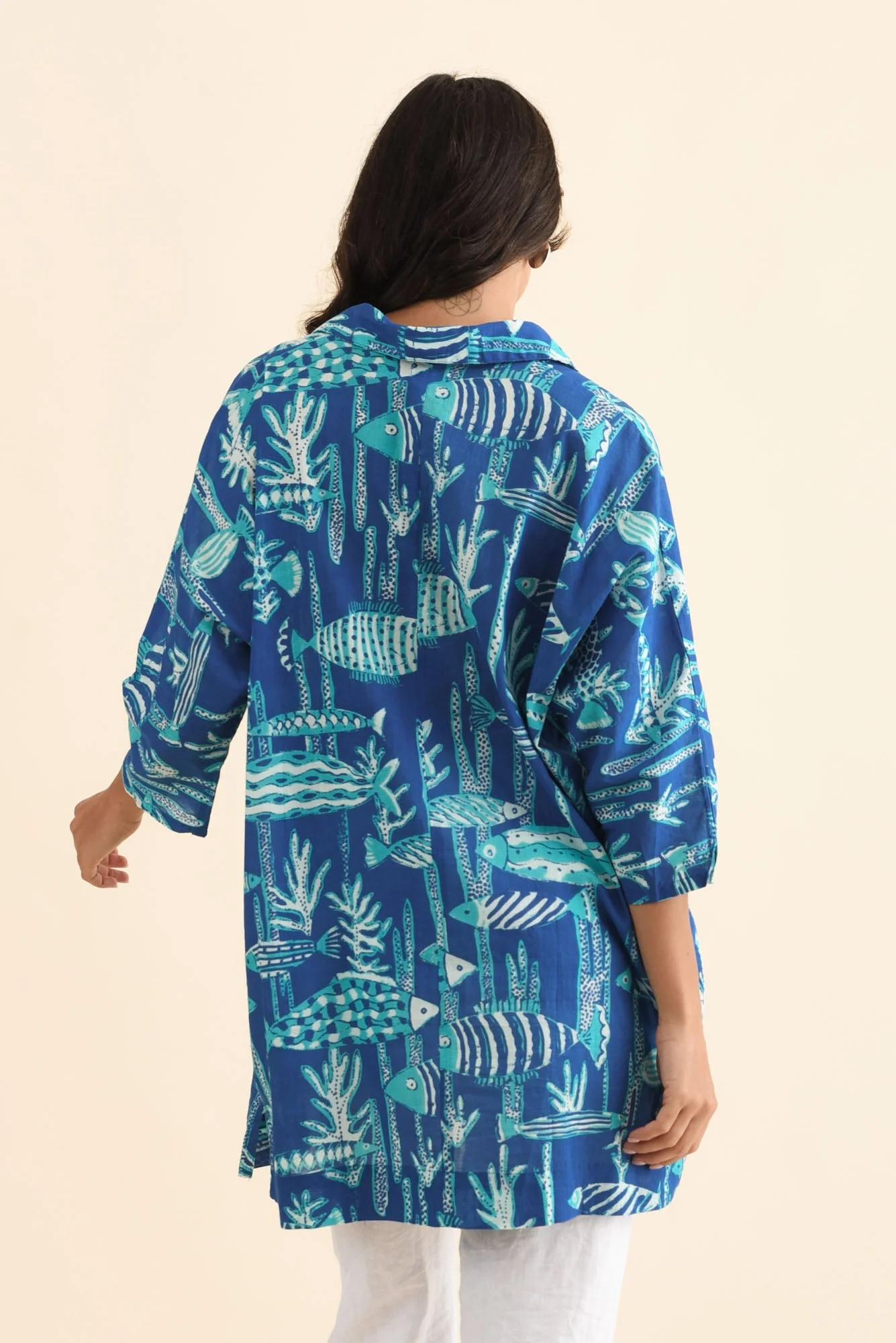 Carden Cobalt Sea Cotton Tunic - Image 4