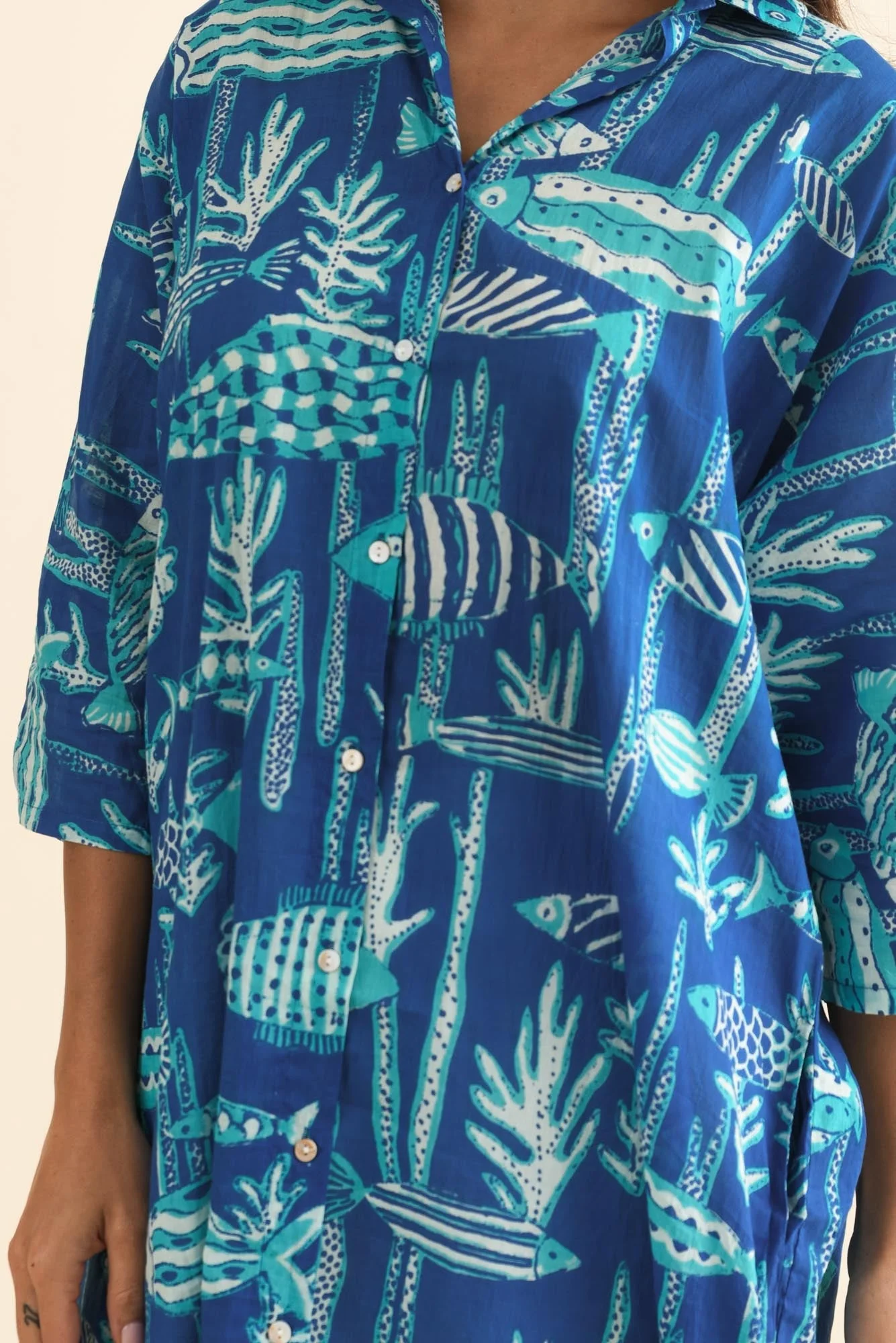Carden Cobalt Sea Cotton Tunic - Image 5