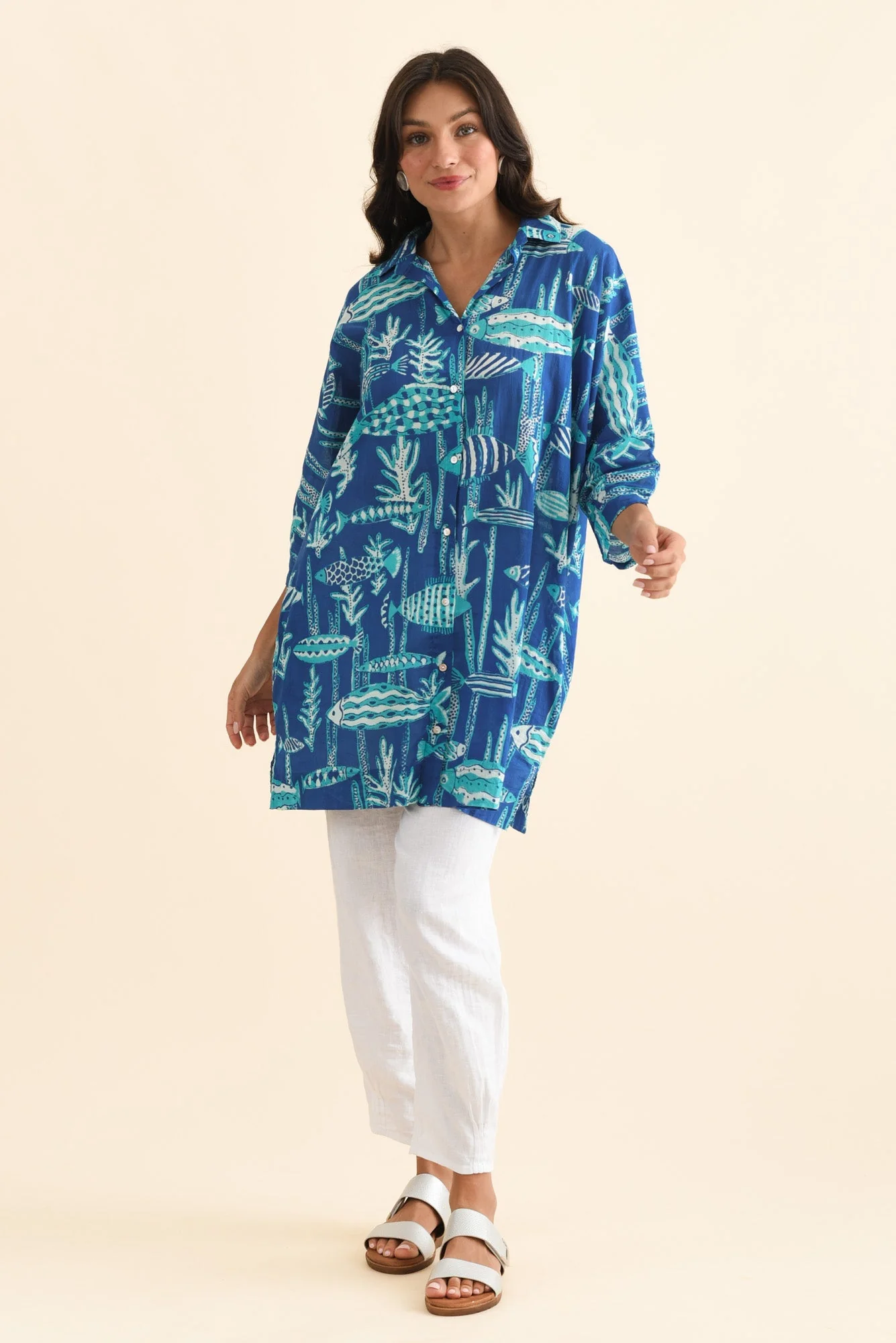 Carden Cobalt Sea Cotton Tunic - Image 6