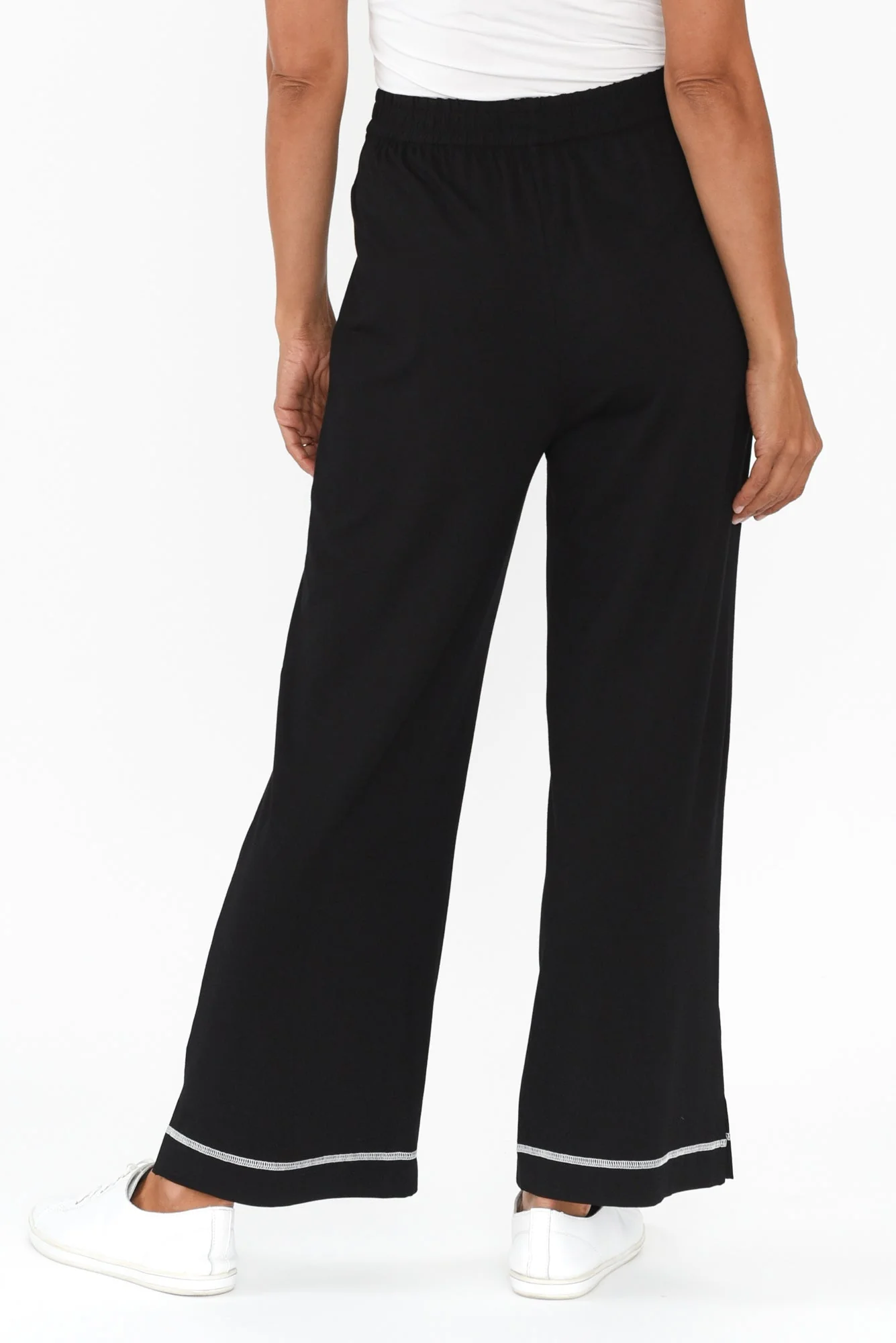 Carey Black Trim Bamboo Culotte Pants - Image 5