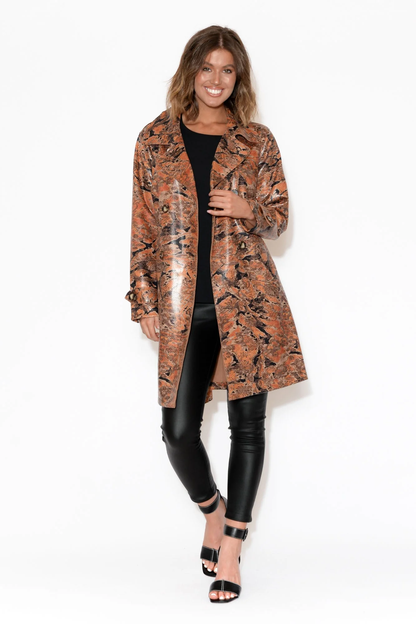 Carissa Tan Snake Coat - Image 6