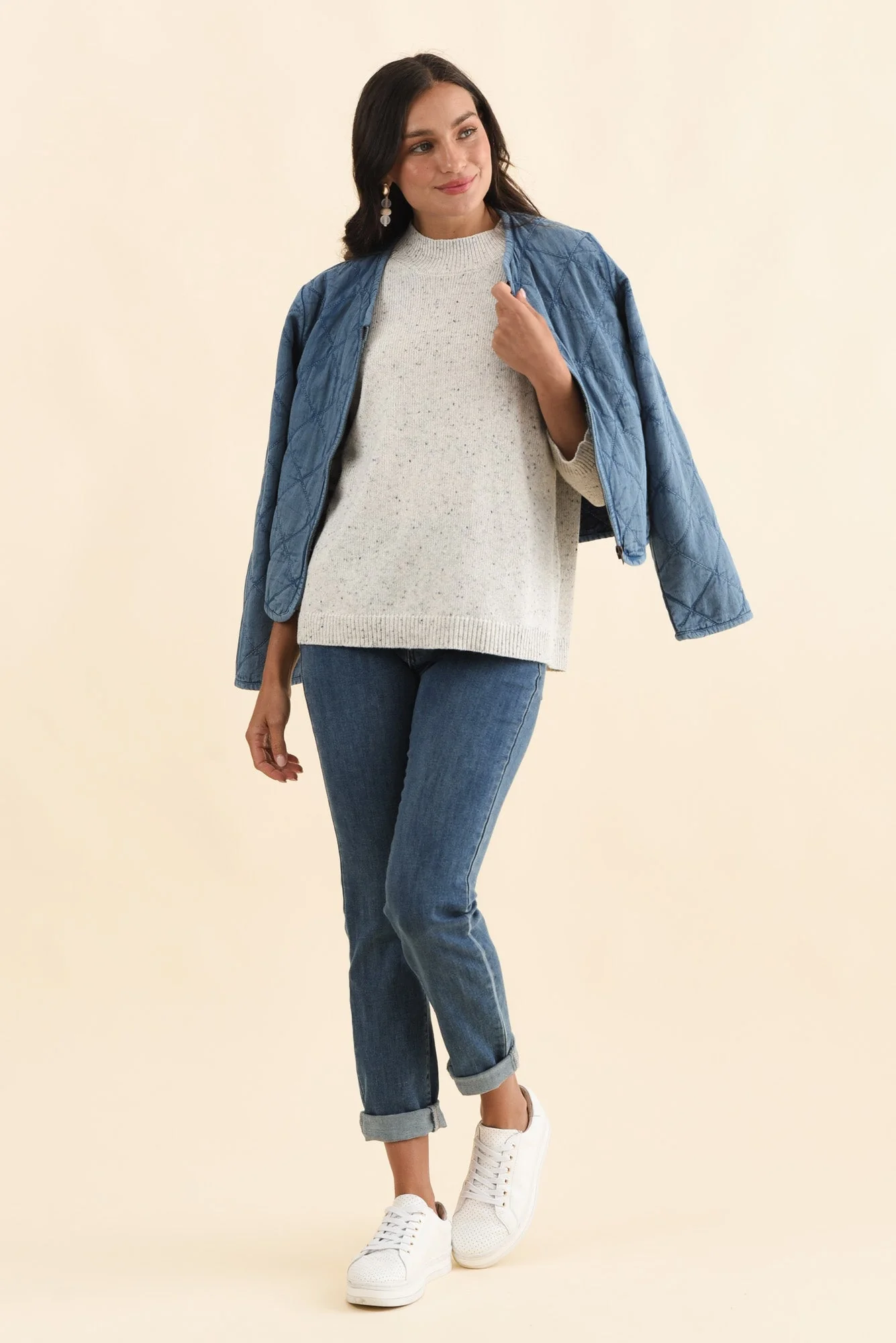Carlin Grey Marle Knit Jumper - Image 2