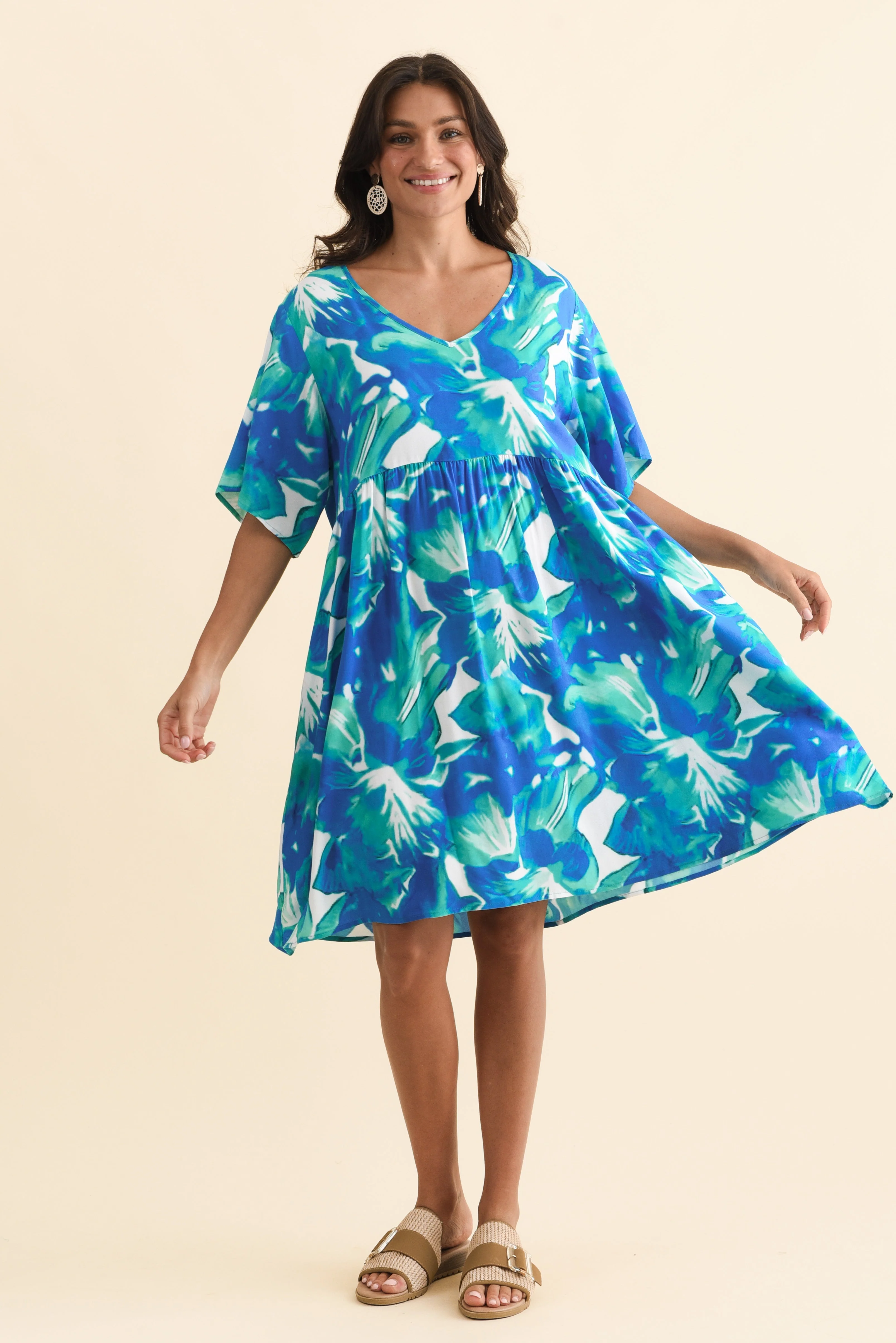 Carlita Green Watercolor Pocket Dress - Image 6