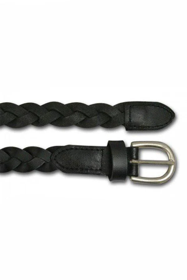 Carol Black Plaited Leather Belt - Image 2
