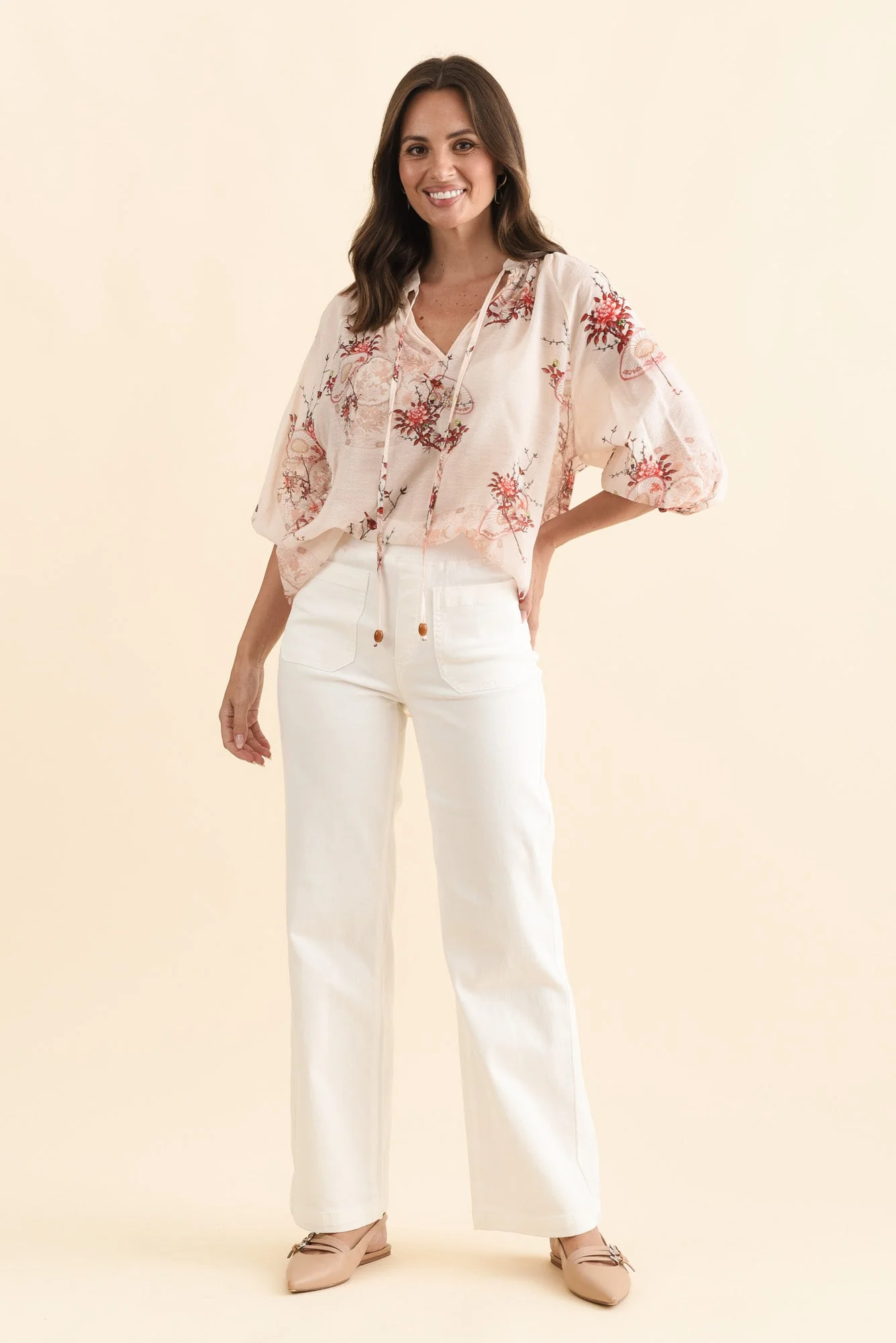 Carpenter Cream Stretch Jeans - Image 2