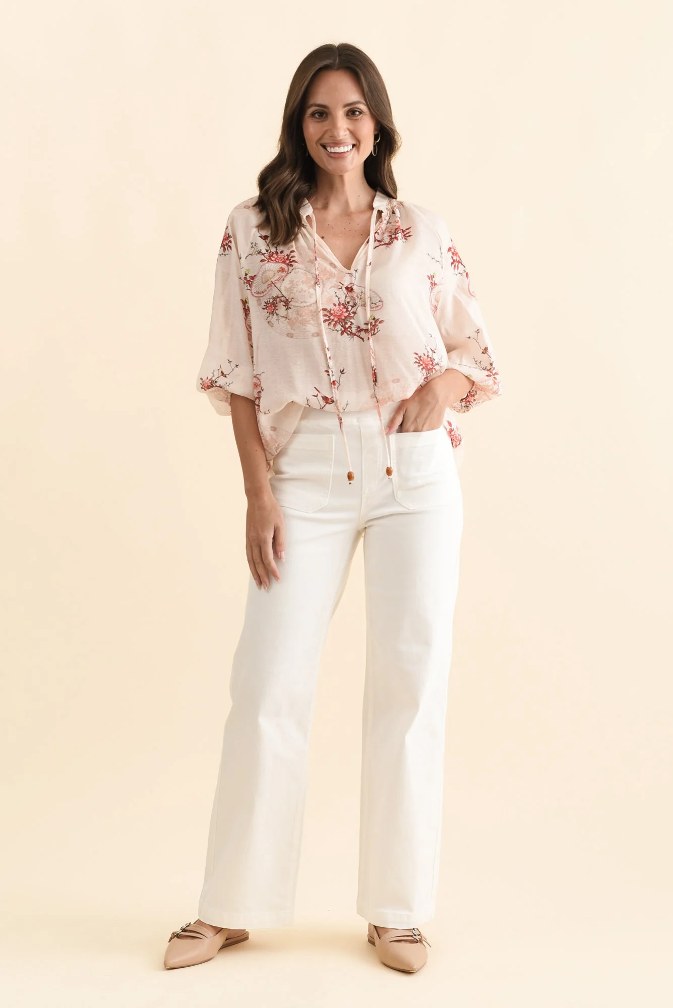 Carpenter Cream Stretch Jeans - Image 6