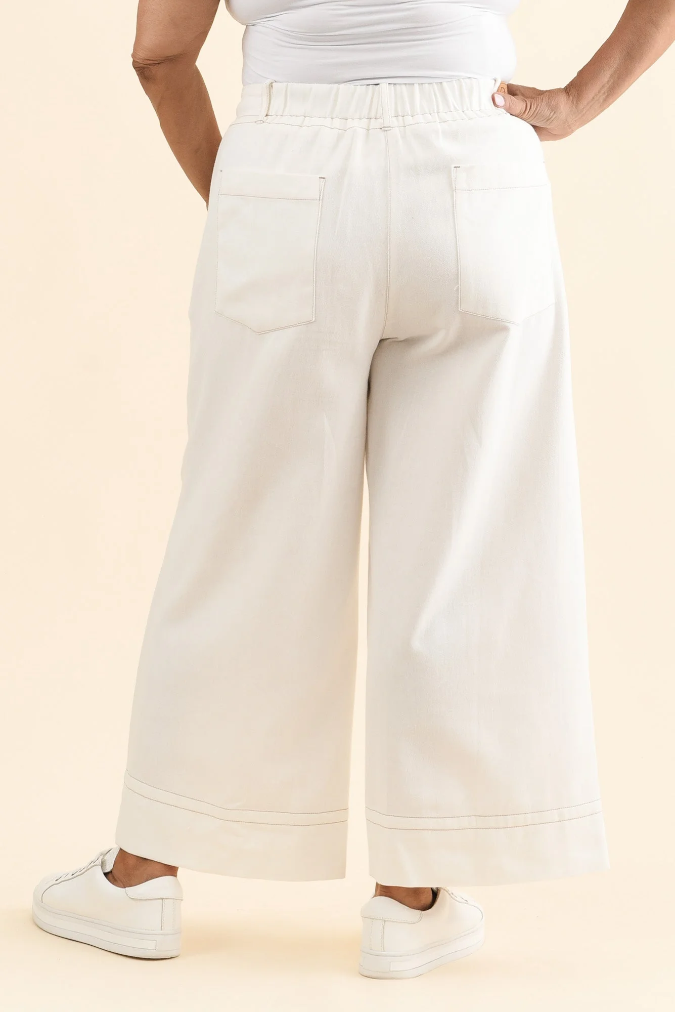 Carsen Cream Wide Leg Jeans - Image 11