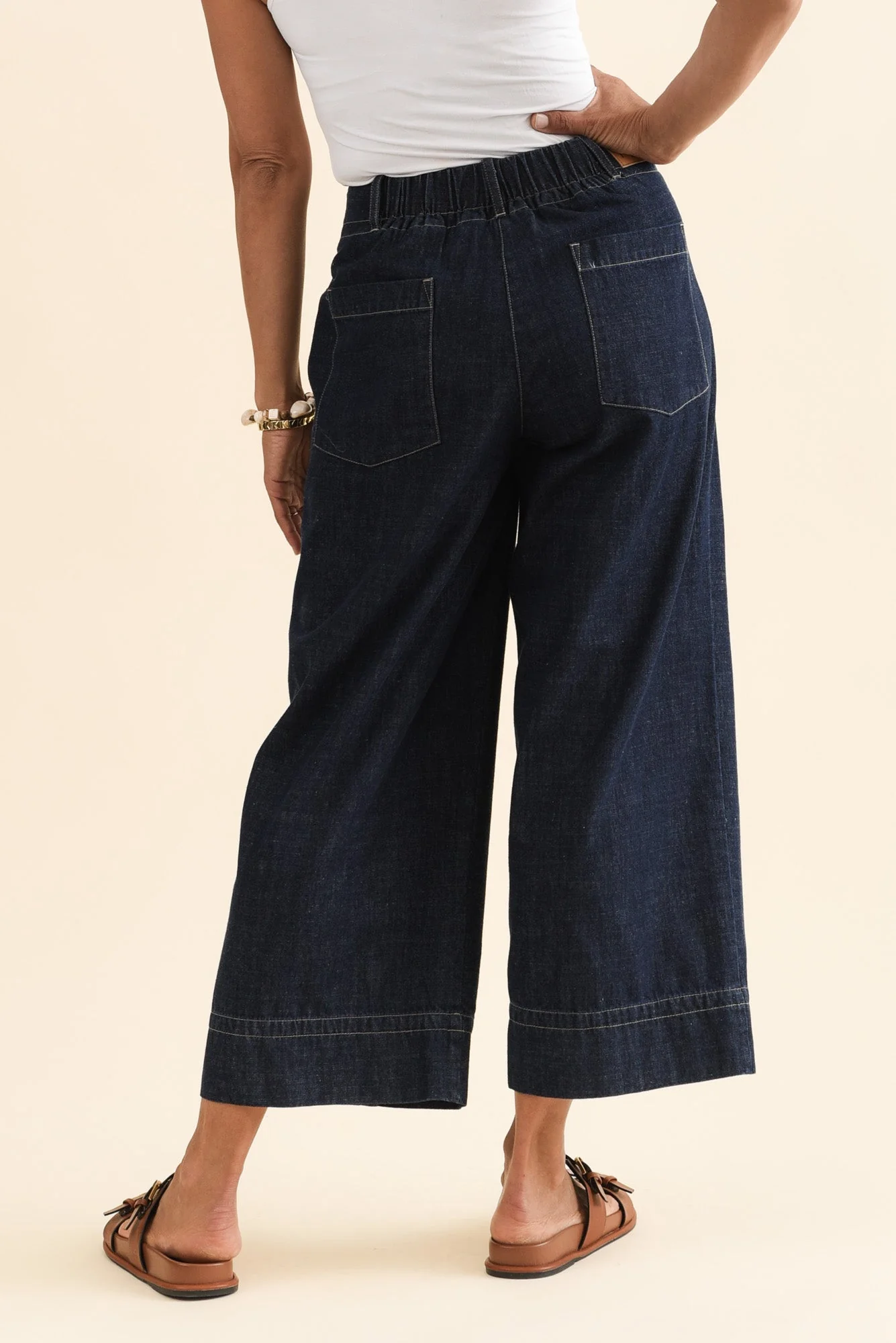 Carsen Dark Blue Wide Leg Jeans - Image 4