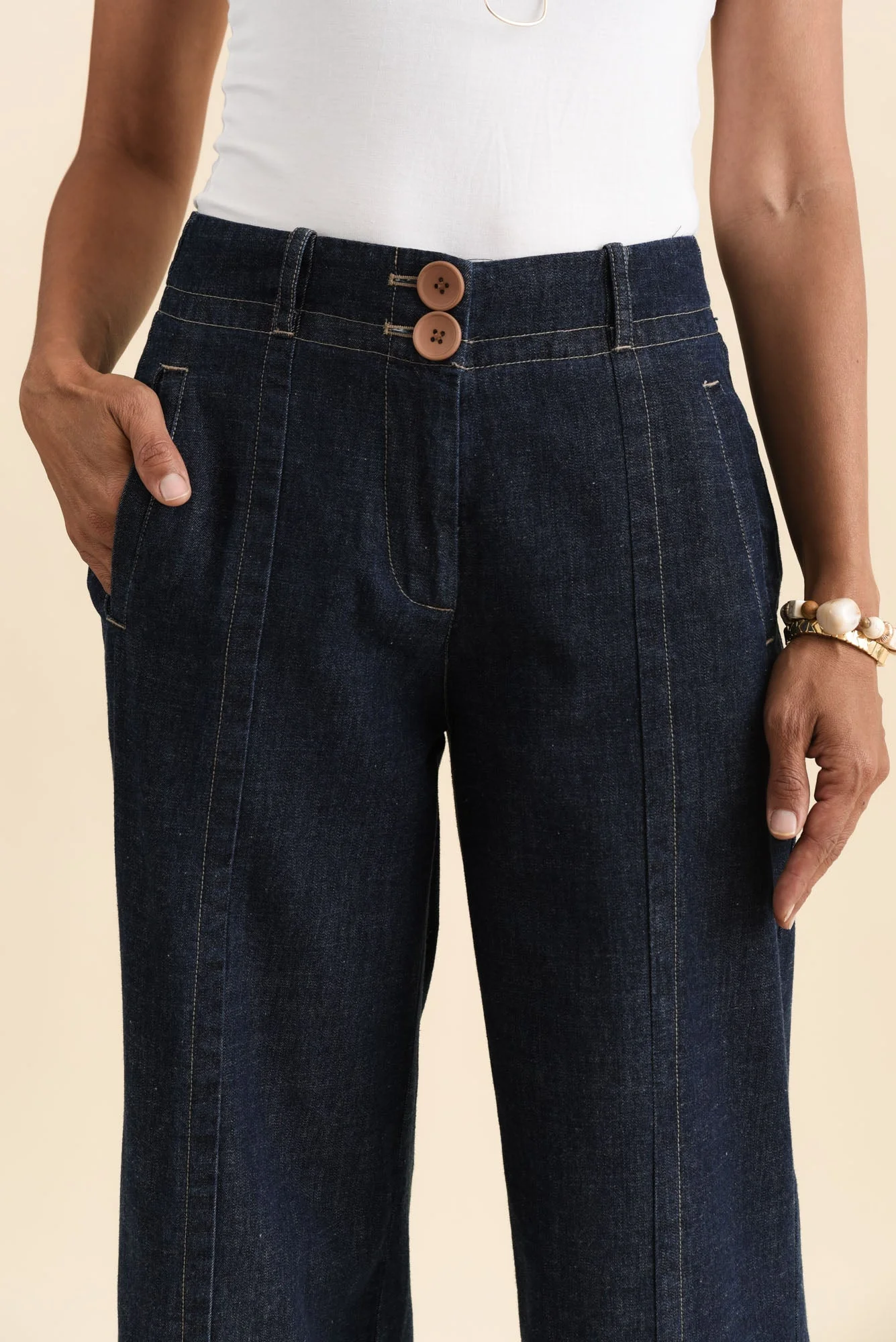 Carsen Dark Blue Wide Leg Jeans - Image 5
