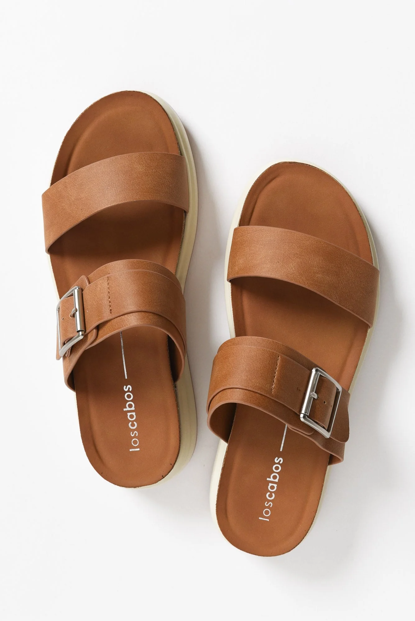 Carta Tan Platform Buckle Slide - Image 4