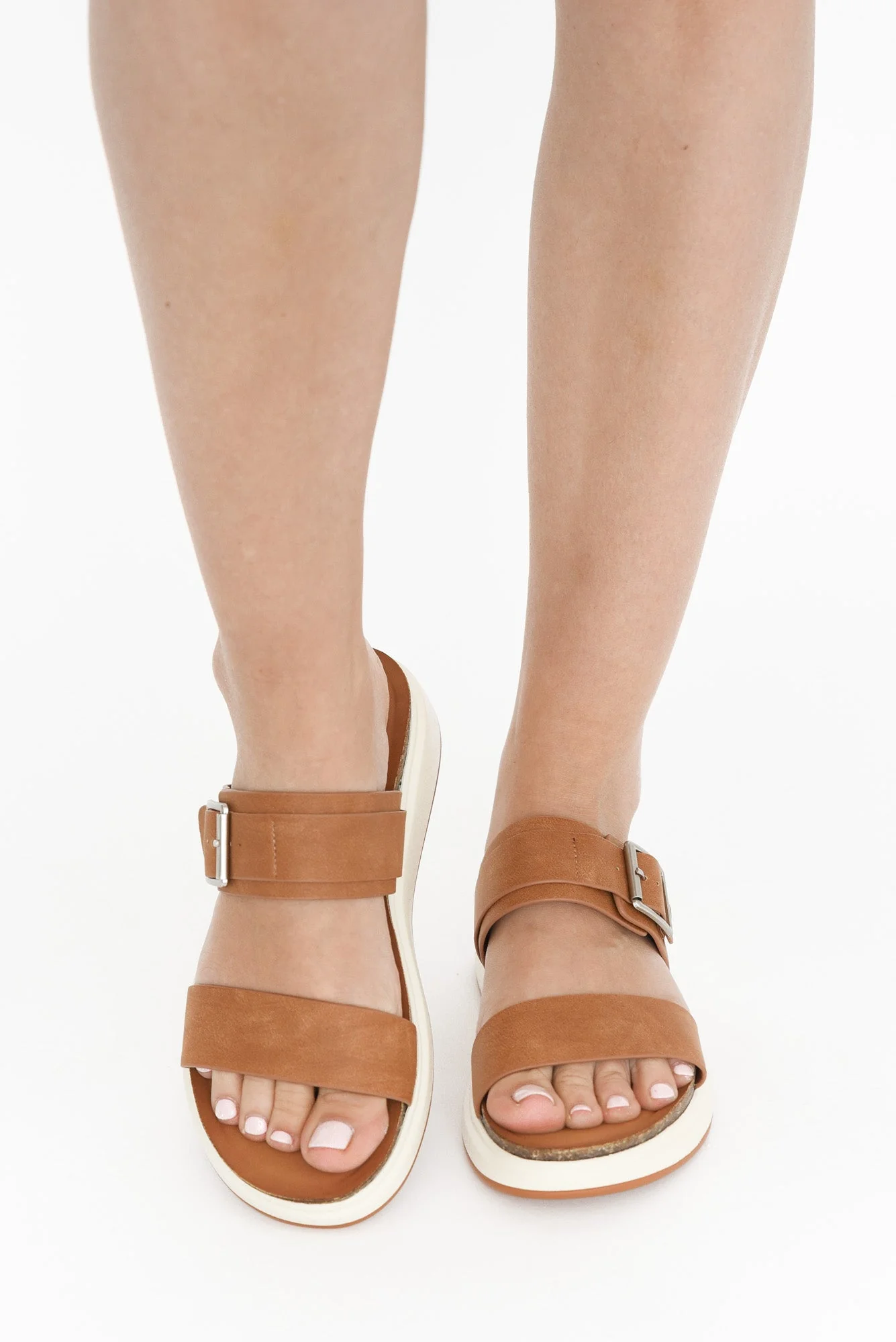 Carta Tan Platform Buckle Slide - Image 5