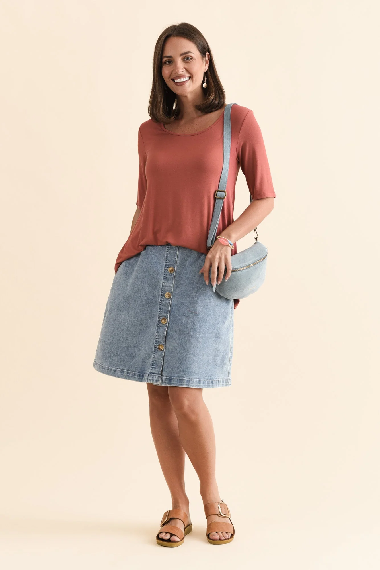 Carter Rust Bamboo Tunic Top - Image 3