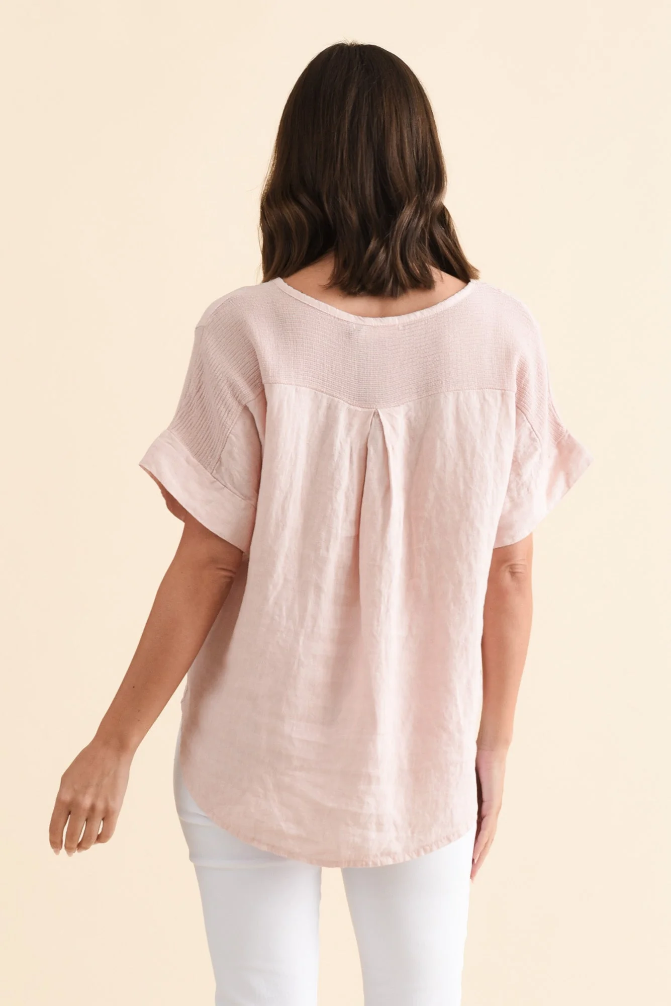 Casper Pink Linen Cotton Top - Image 4