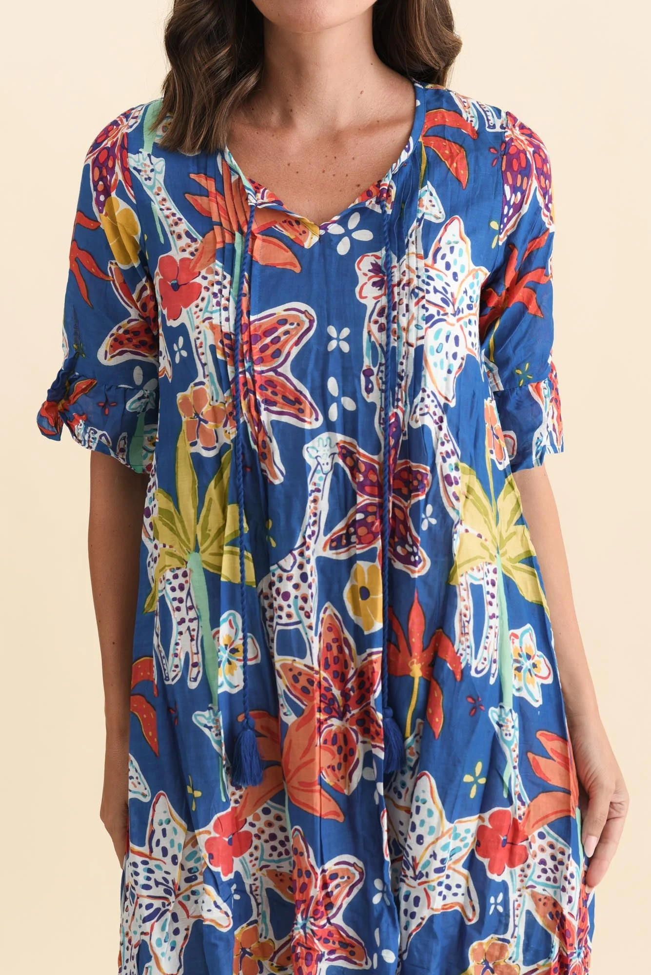 Cayman Blue Safari Cotton Tunic Dress - Image 5