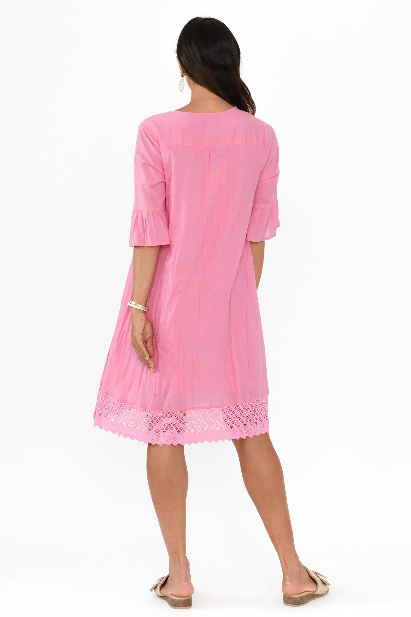 Cayman Bright Pink Cotton Tunic Dress - Image 4