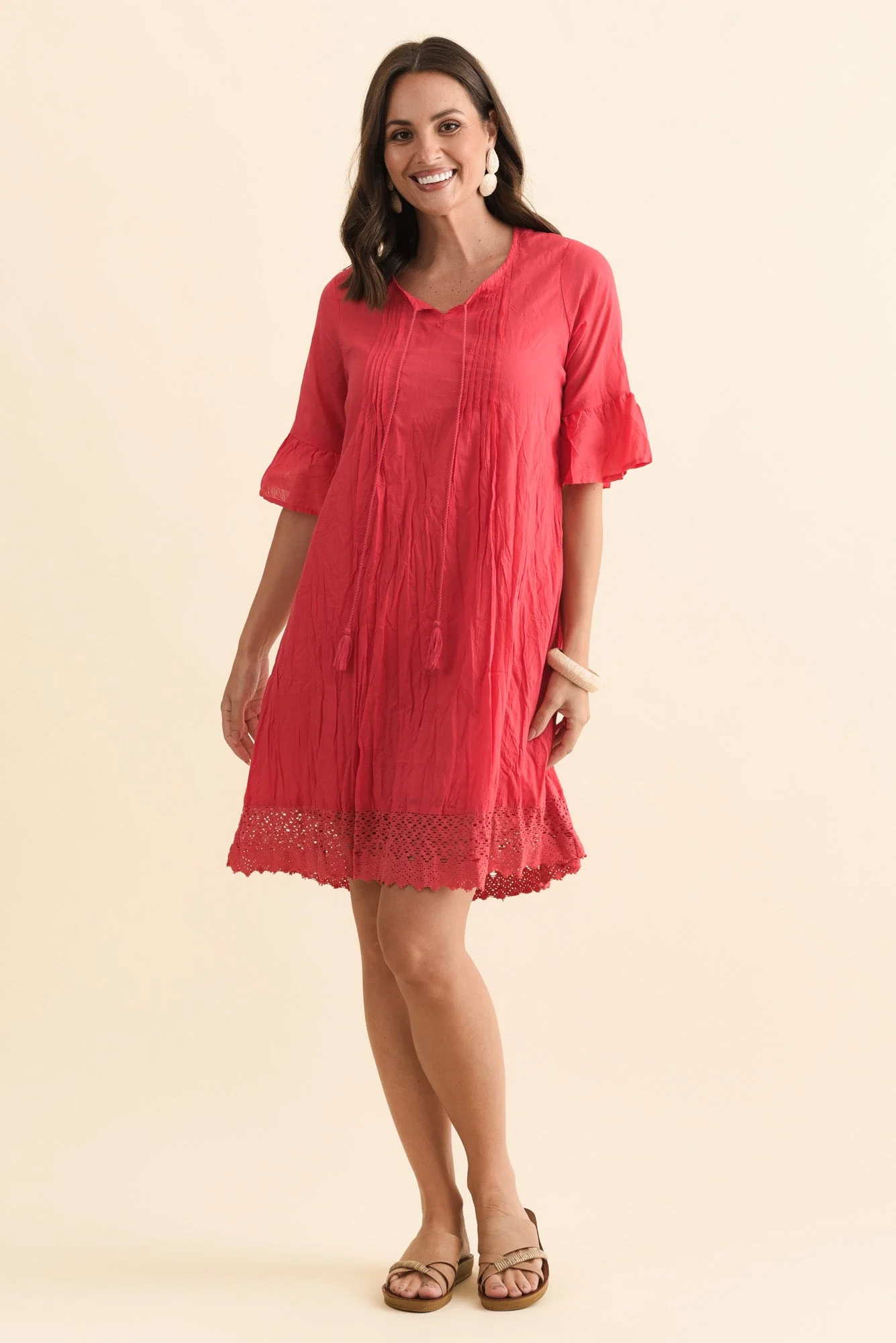 Cayman Cherry Cotton Tunic Dress - Image 2