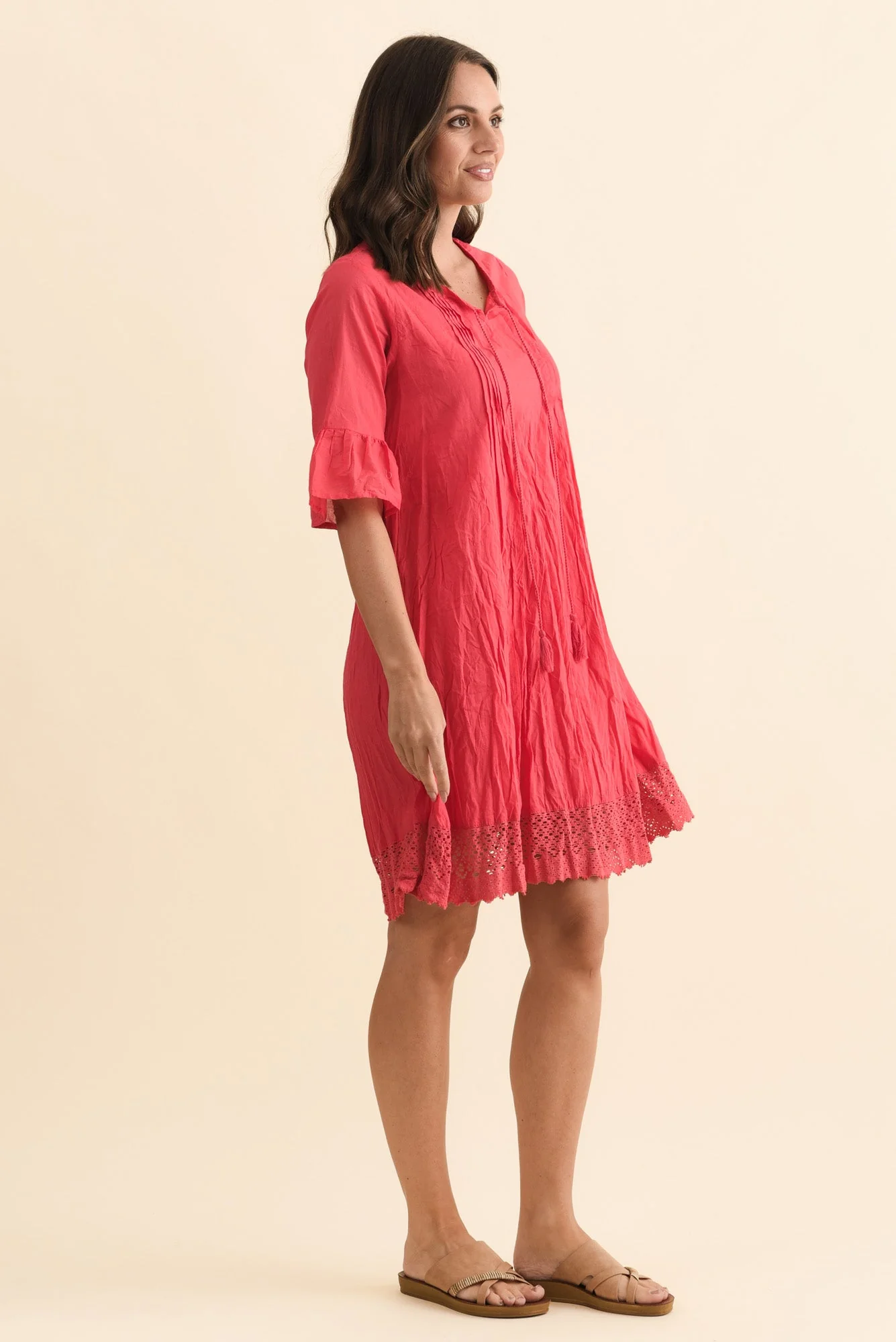 Cayman Cherry Cotton Tunic Dress - Image 3