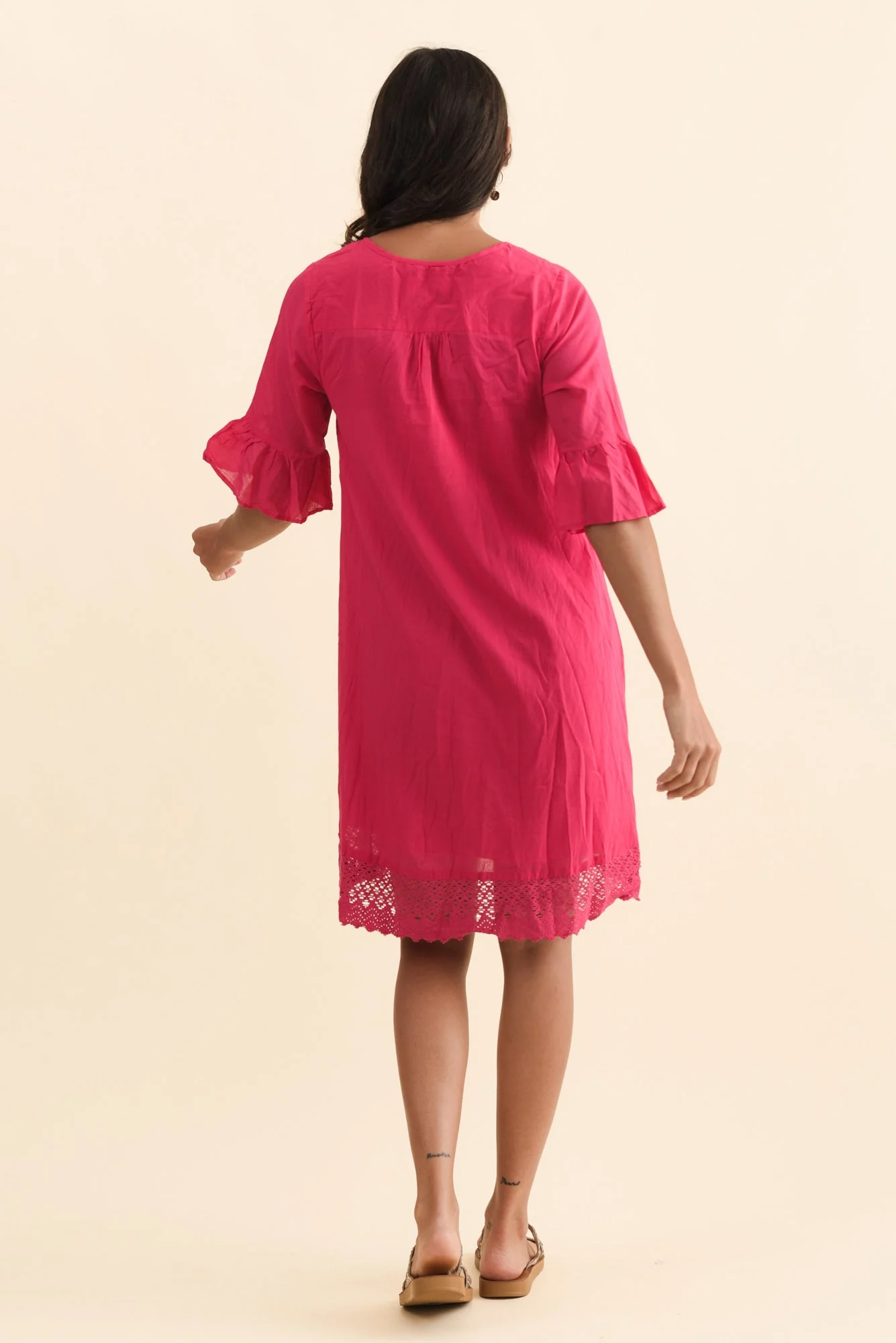 Cayman Fuchsia Cotton Tunic Dress - Image 4