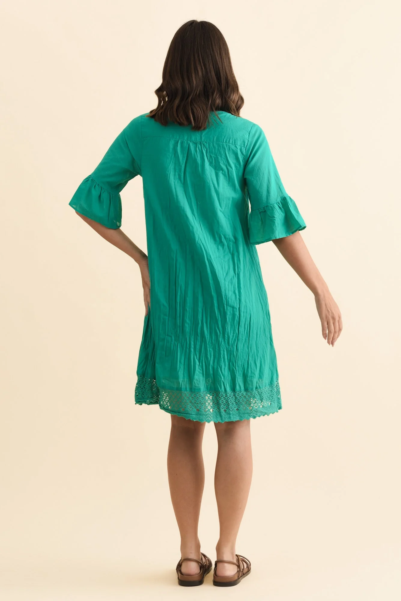 Cayman Green Cotton Tunic Dress - Image 4
