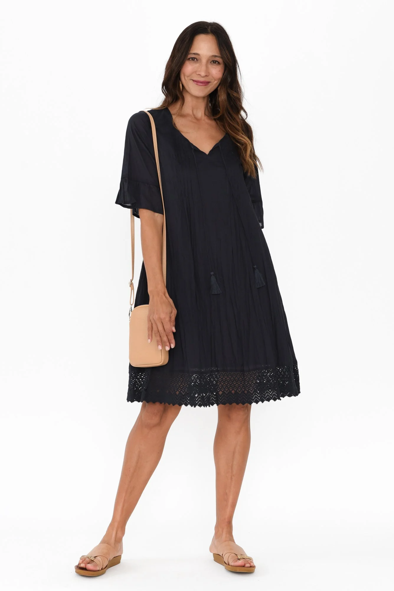 Cayman Navy Cotton Tunic Dress - Image 2