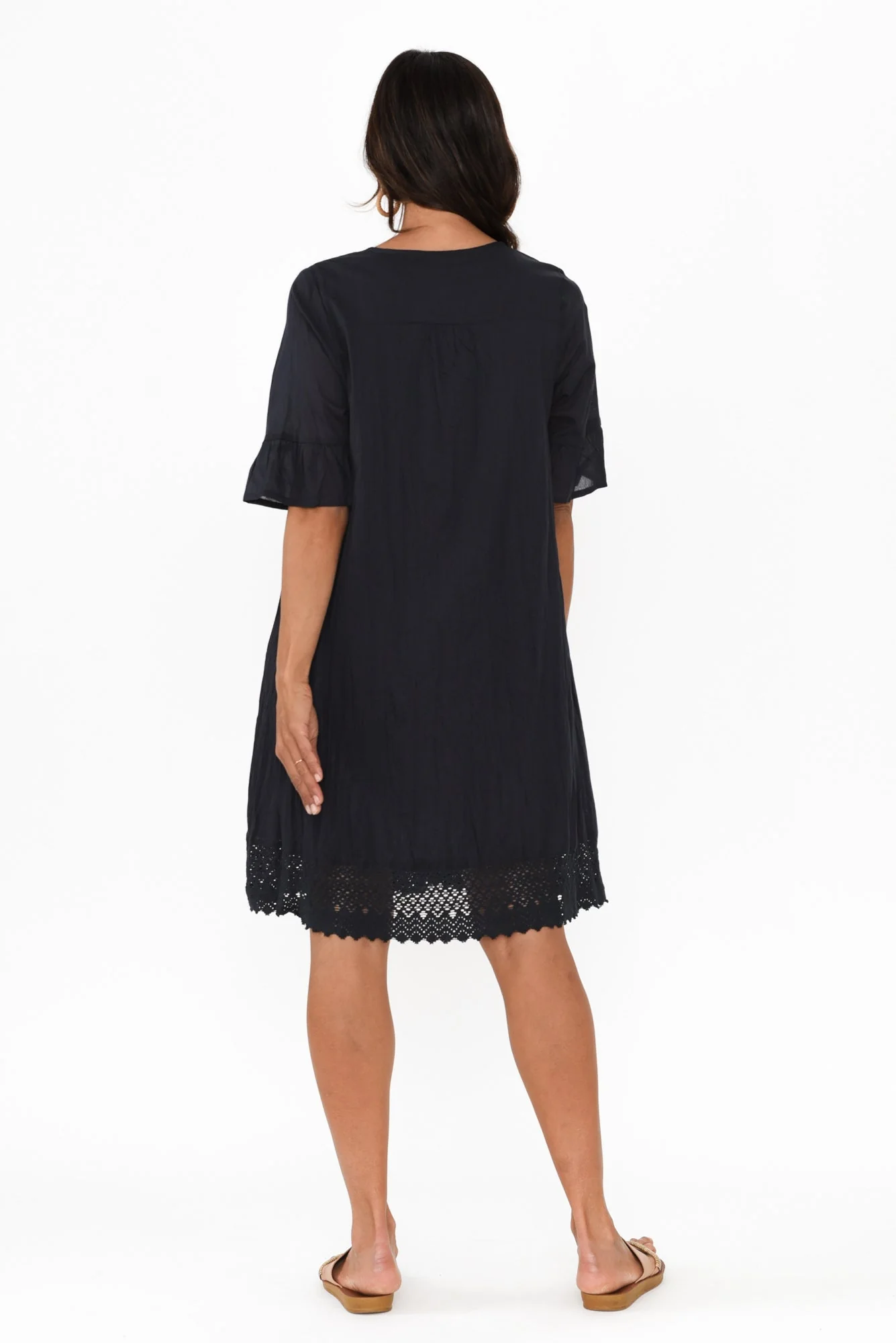 Cayman Navy Cotton Tunic Dress - Image 5