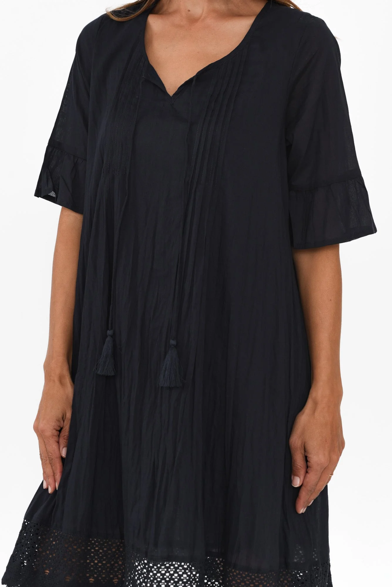 Cayman Navy Cotton Tunic Dress - Image 6
