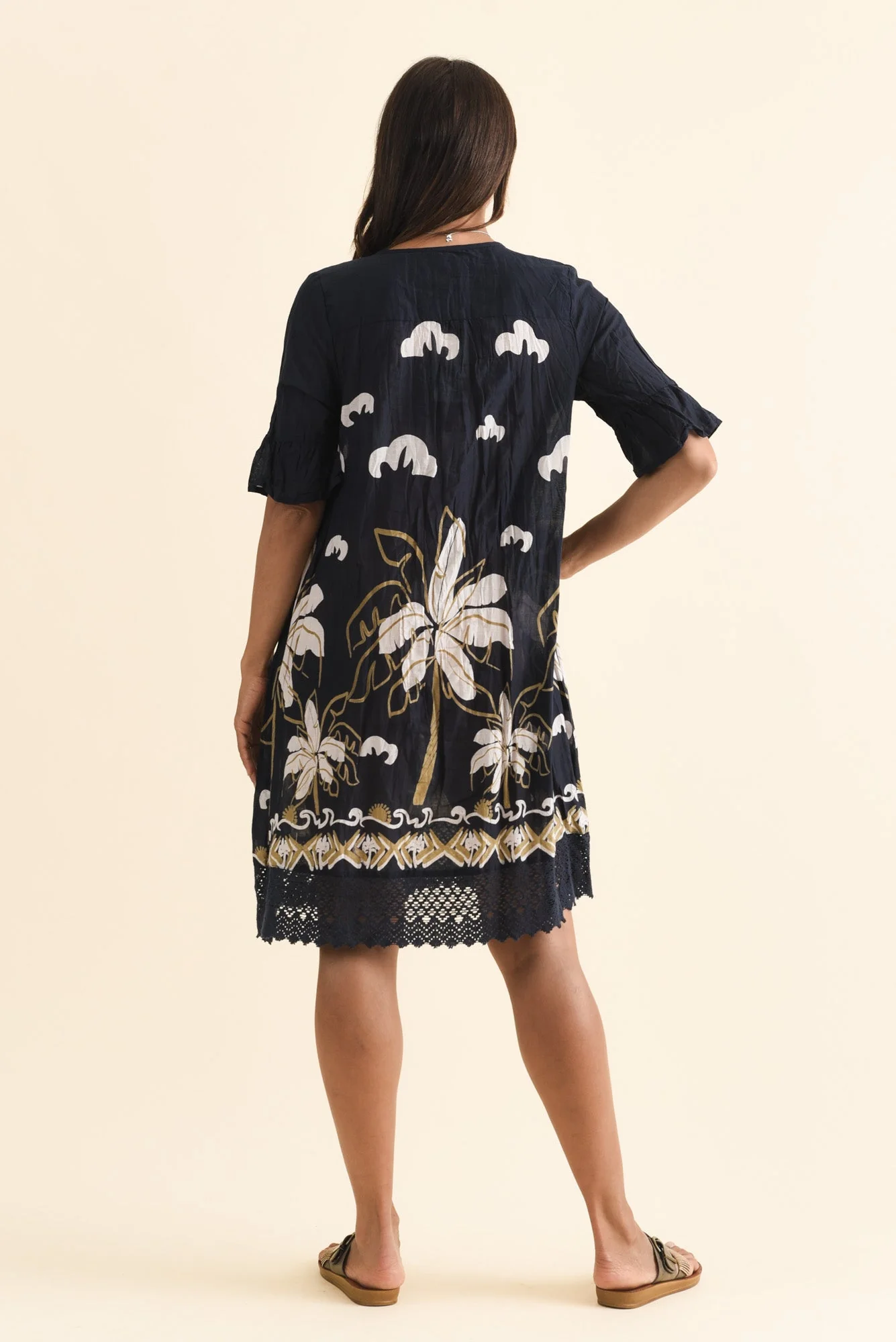 Cayman Navy Seaside Cotton Tunic Dress - Image 4