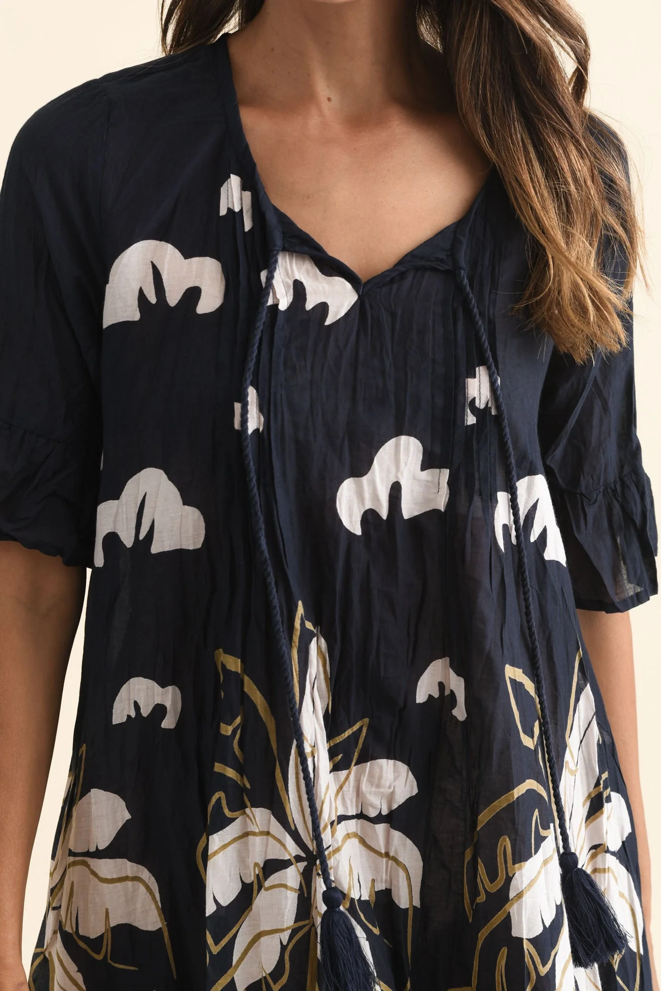 Cayman Navy Seaside Cotton Tunic Dress - Image 5