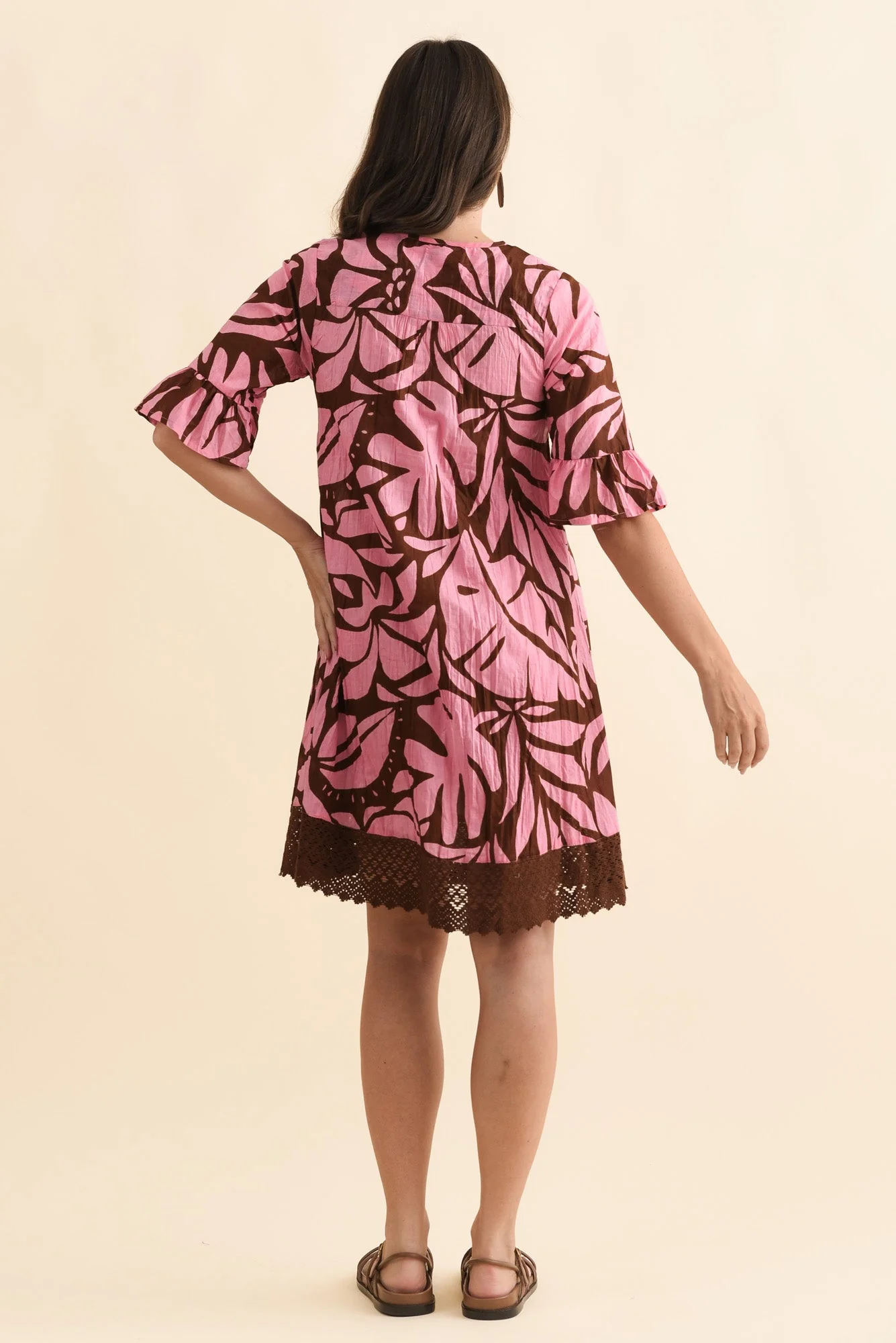 Cayman Pink Botanical Cotton Tunic Dress - Image 4