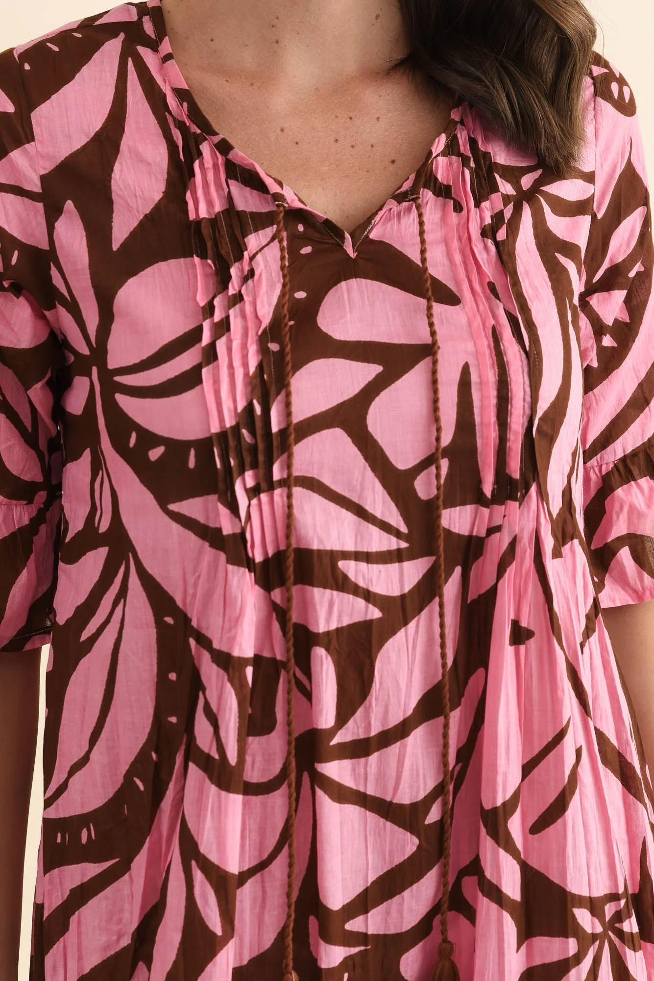 Cayman Pink Botanical Cotton Tunic Dress - Image 5