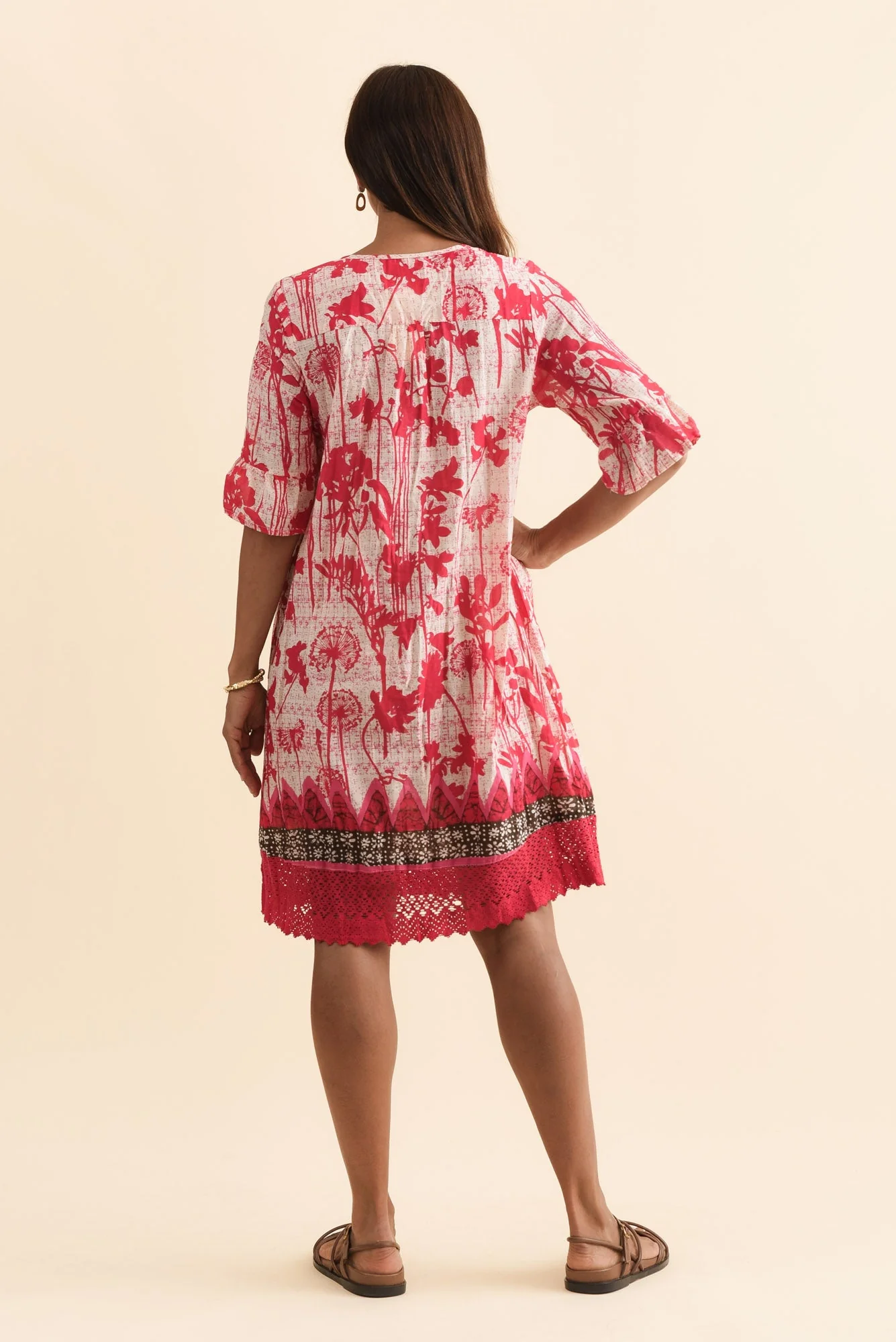 Cayman Pink Dandelion Cotton Tunic Dress - Image 4