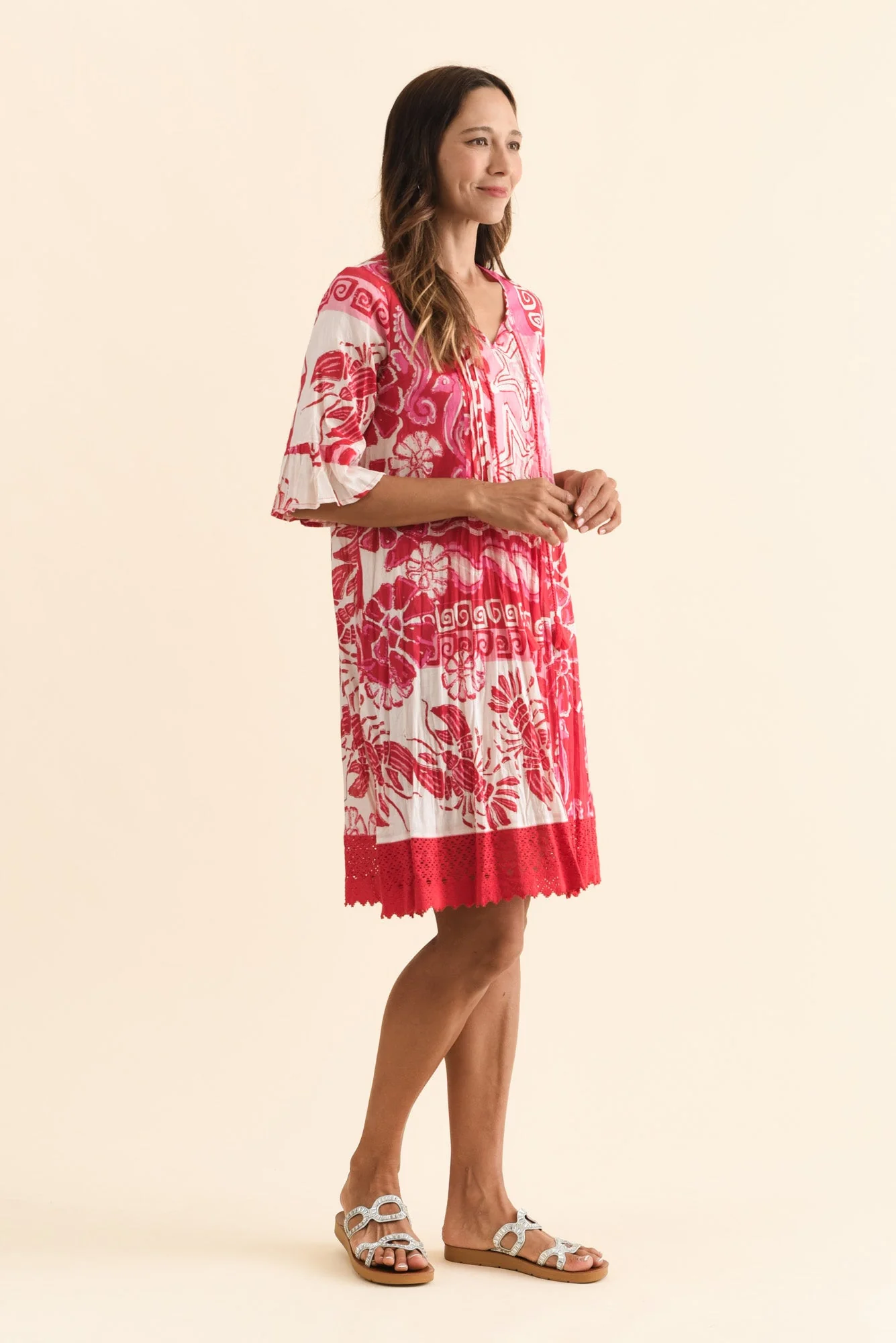 Cayman Red Sea Cotton Tunic Dress - Image 3