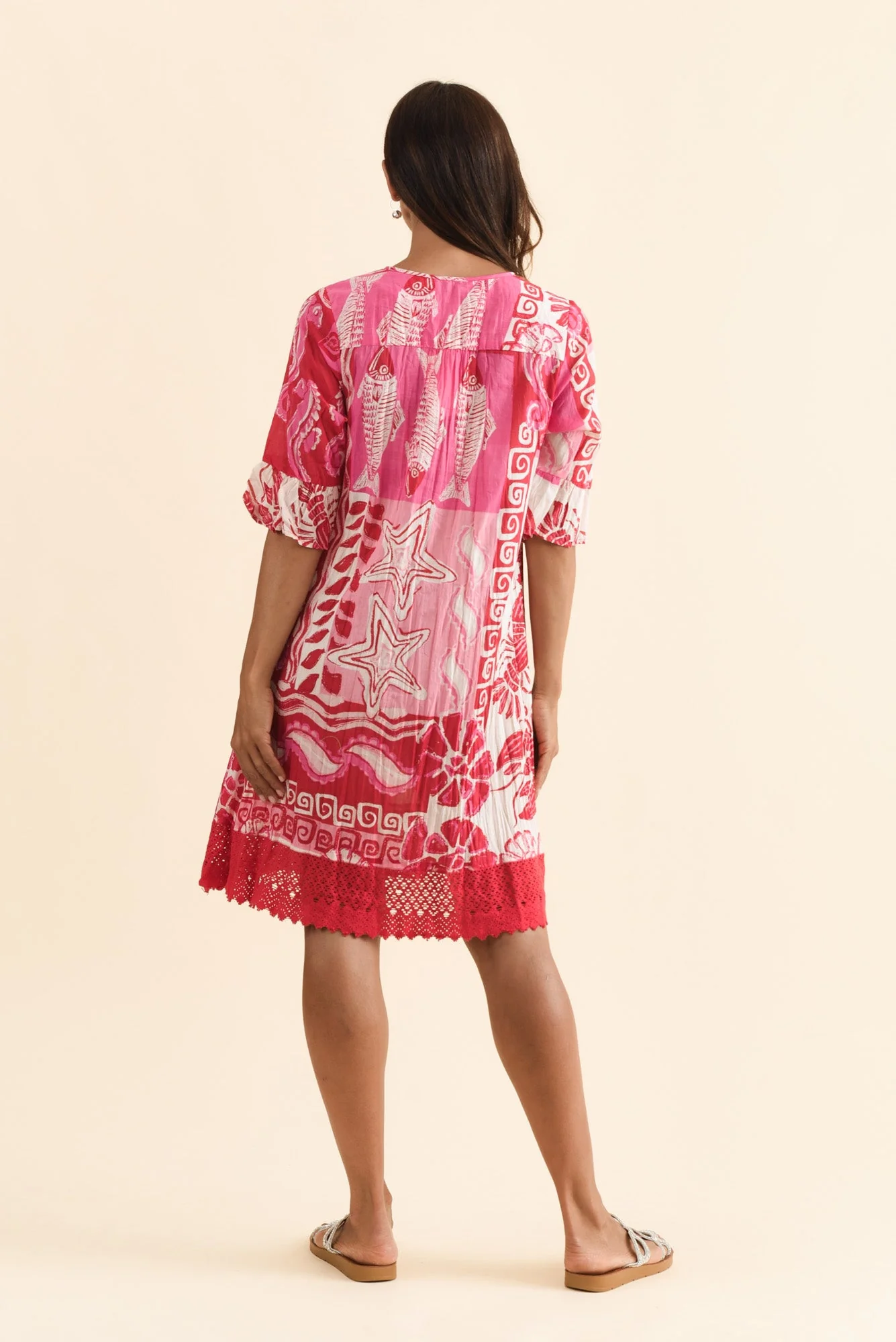 Cayman Red Sea Cotton Tunic Dress - Image 4