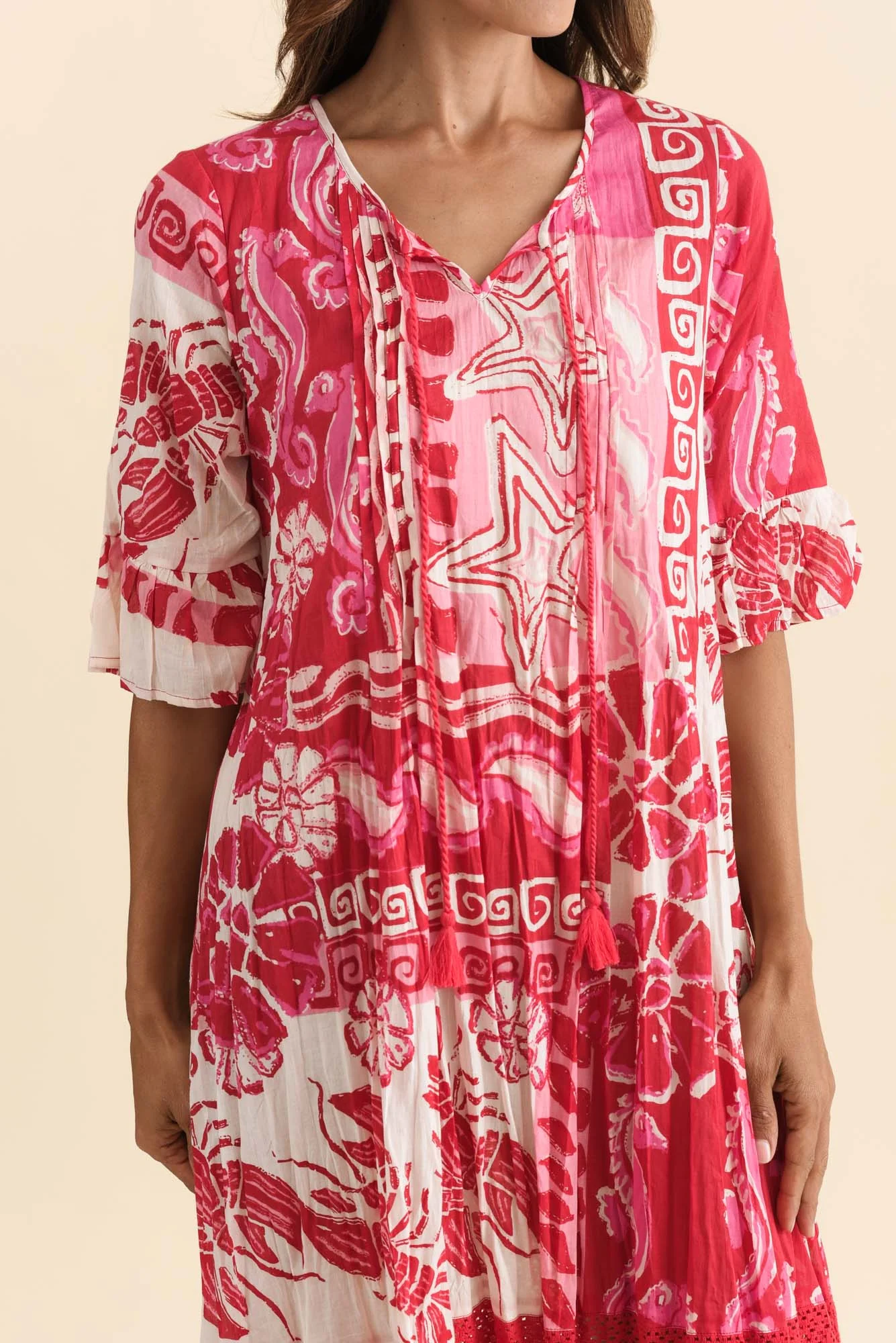 Cayman Red Sea Cotton Tunic Dress - Image 5