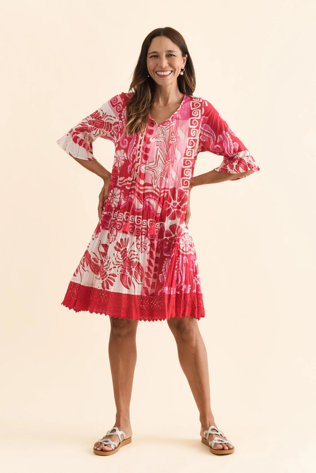 Cayman Red Sea Cotton Tunic Dress - Image 6