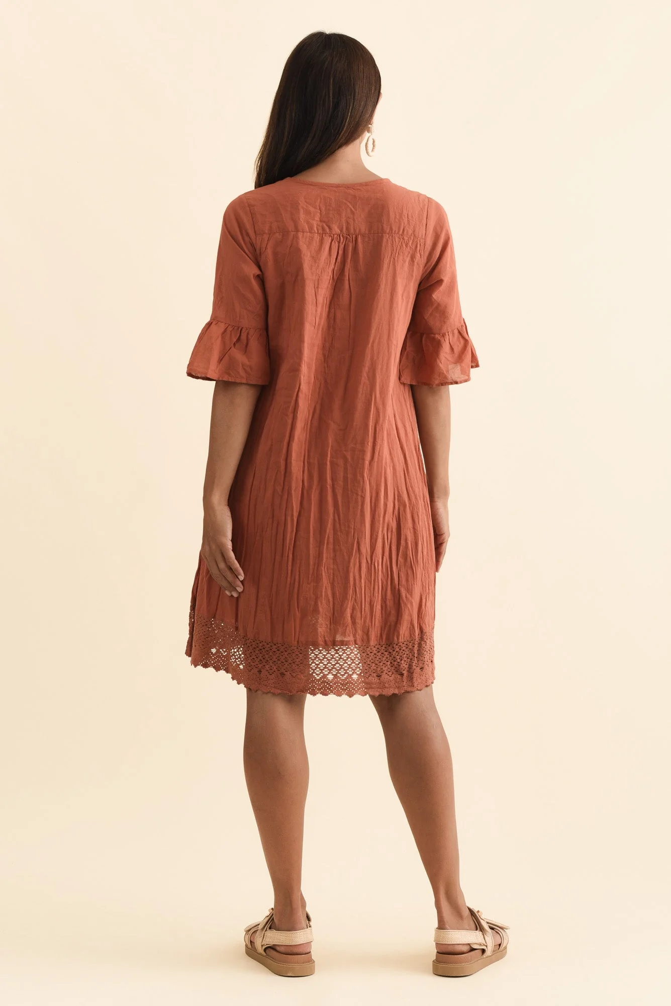 Cayman Rust Cotton Tunic Dress - Image 5