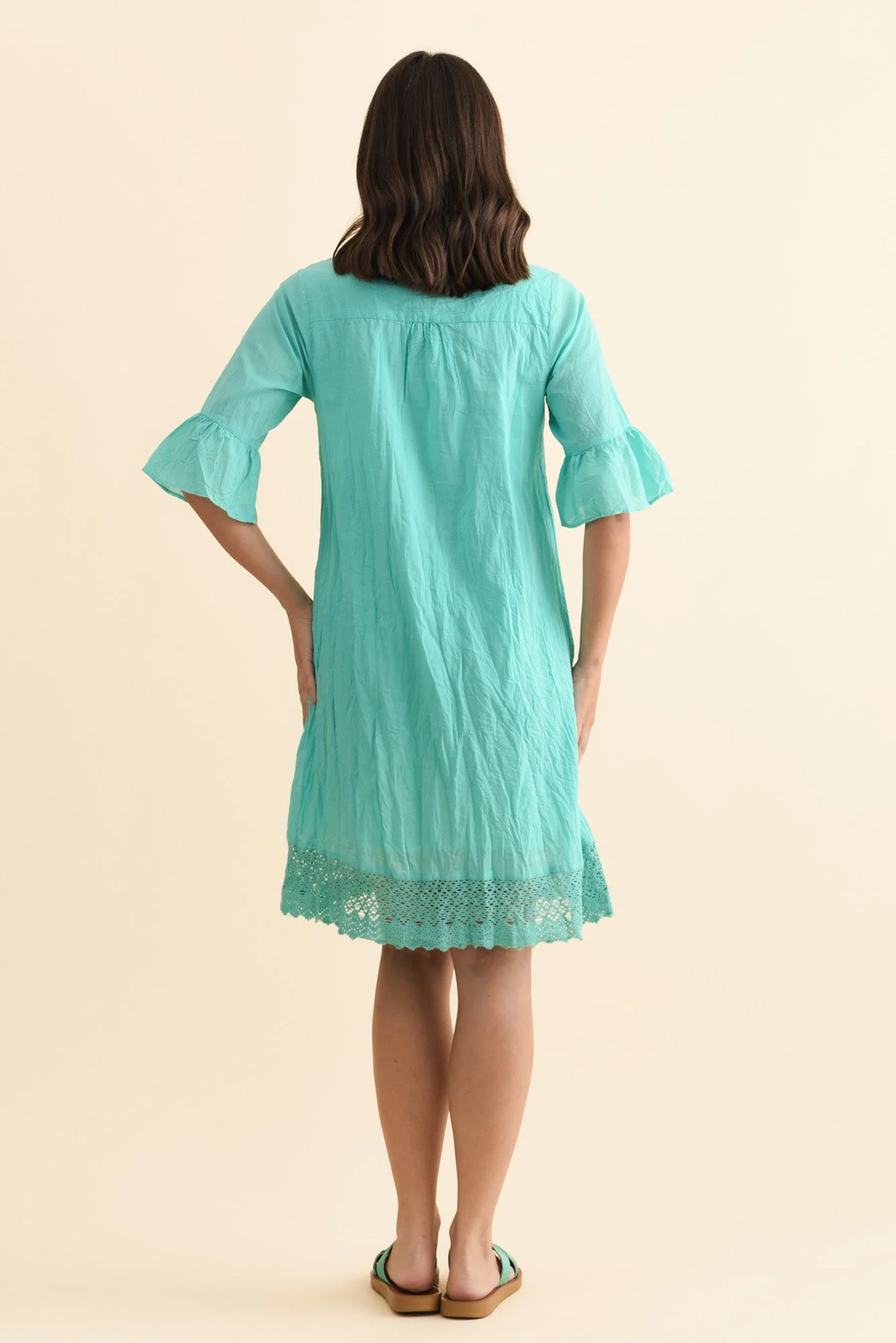 Cayman Sky Blue Cotton Tunic Dress - Image 4
