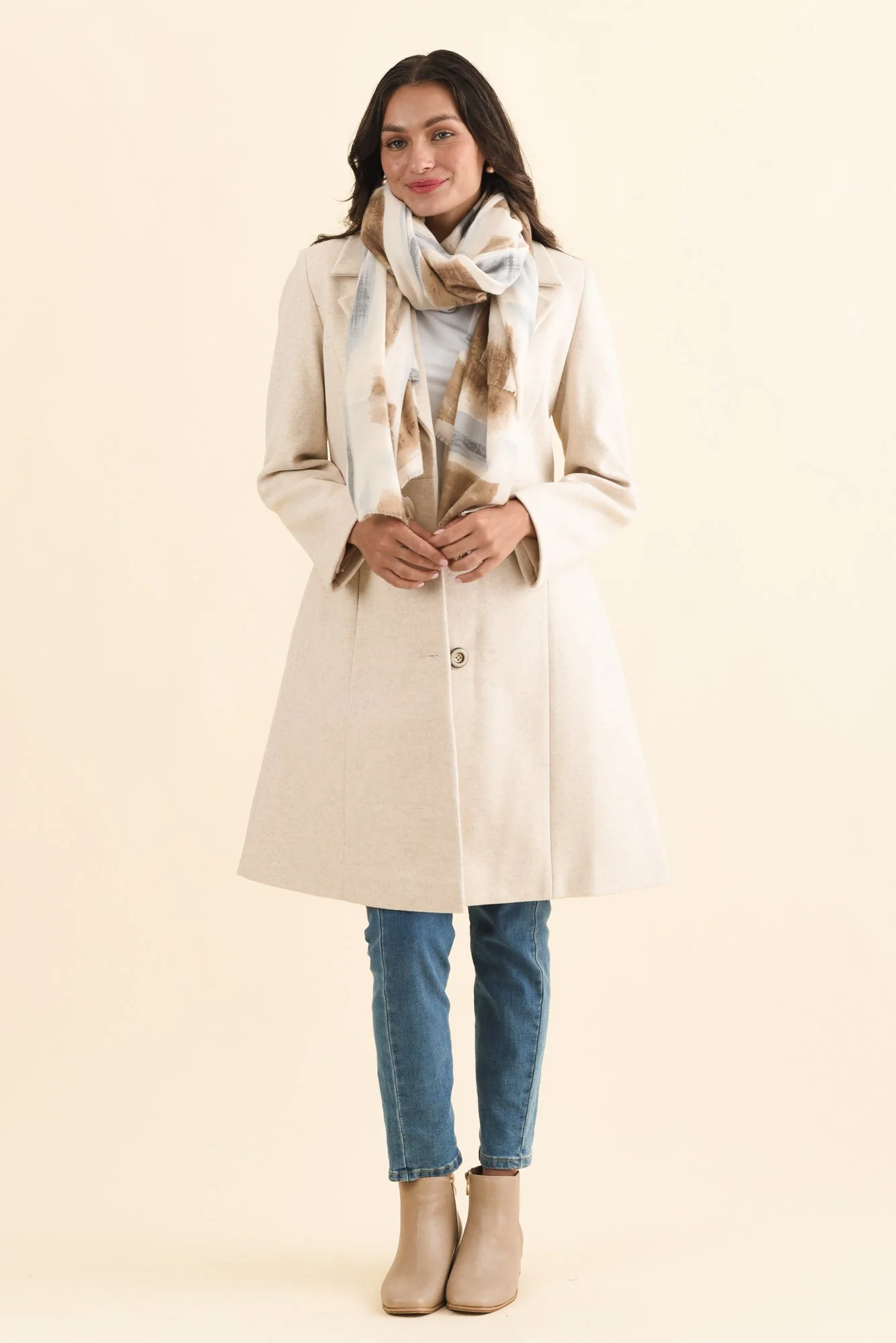 Cevish Beige Button Coat - Image 3