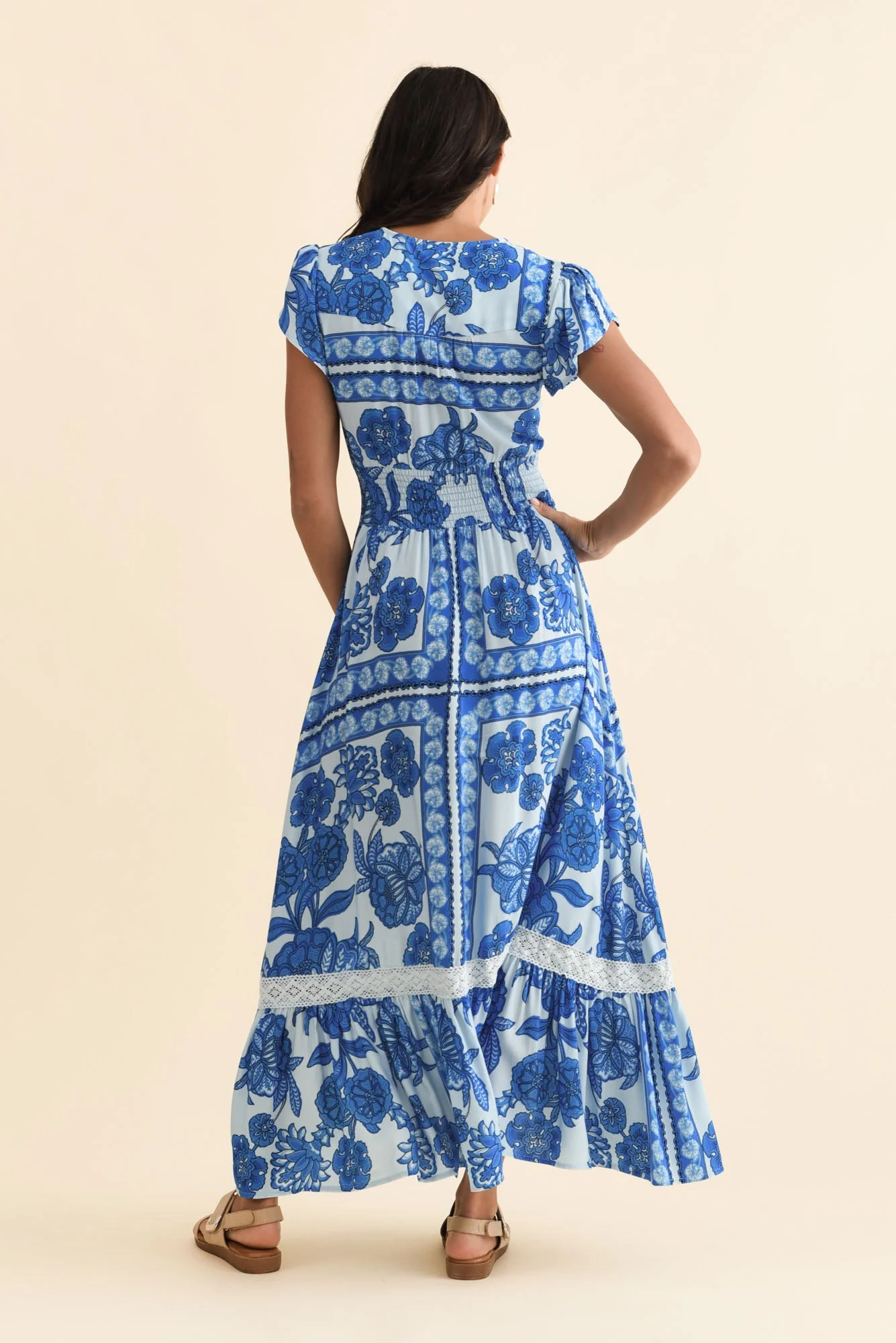 Chappelle Blue Bloom Button Dress - Image 4