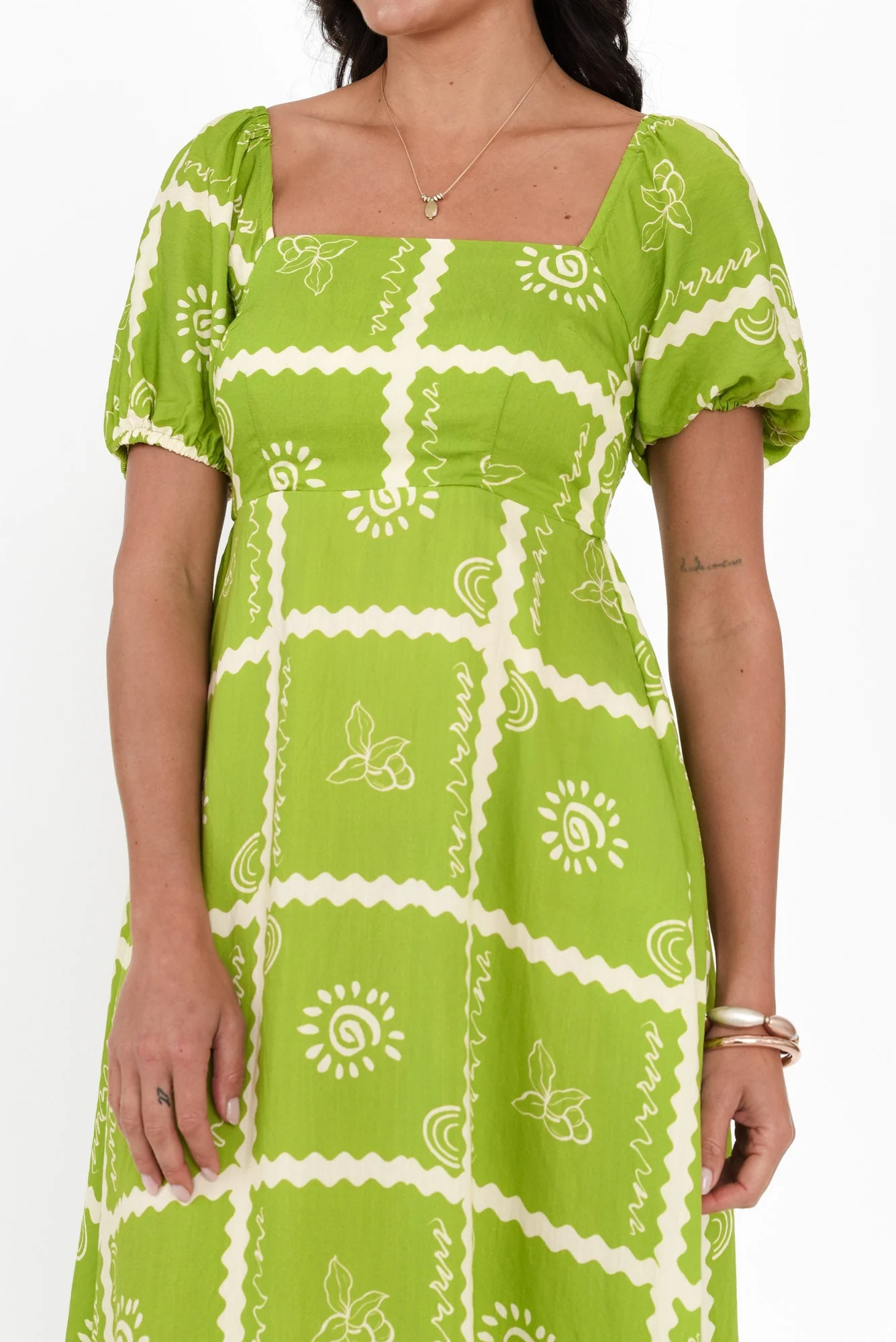 Charlotte Green Tile Maxi Dress - Image 5