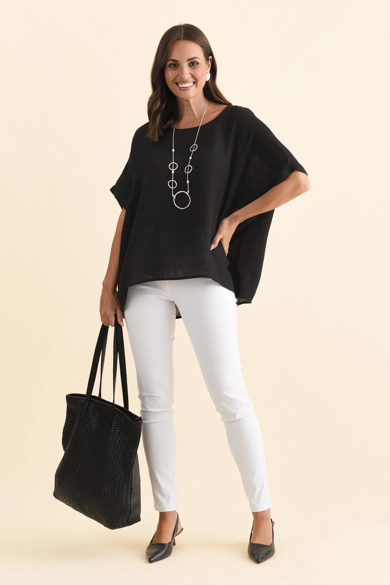 Chaya Black Linen Top - Image 2